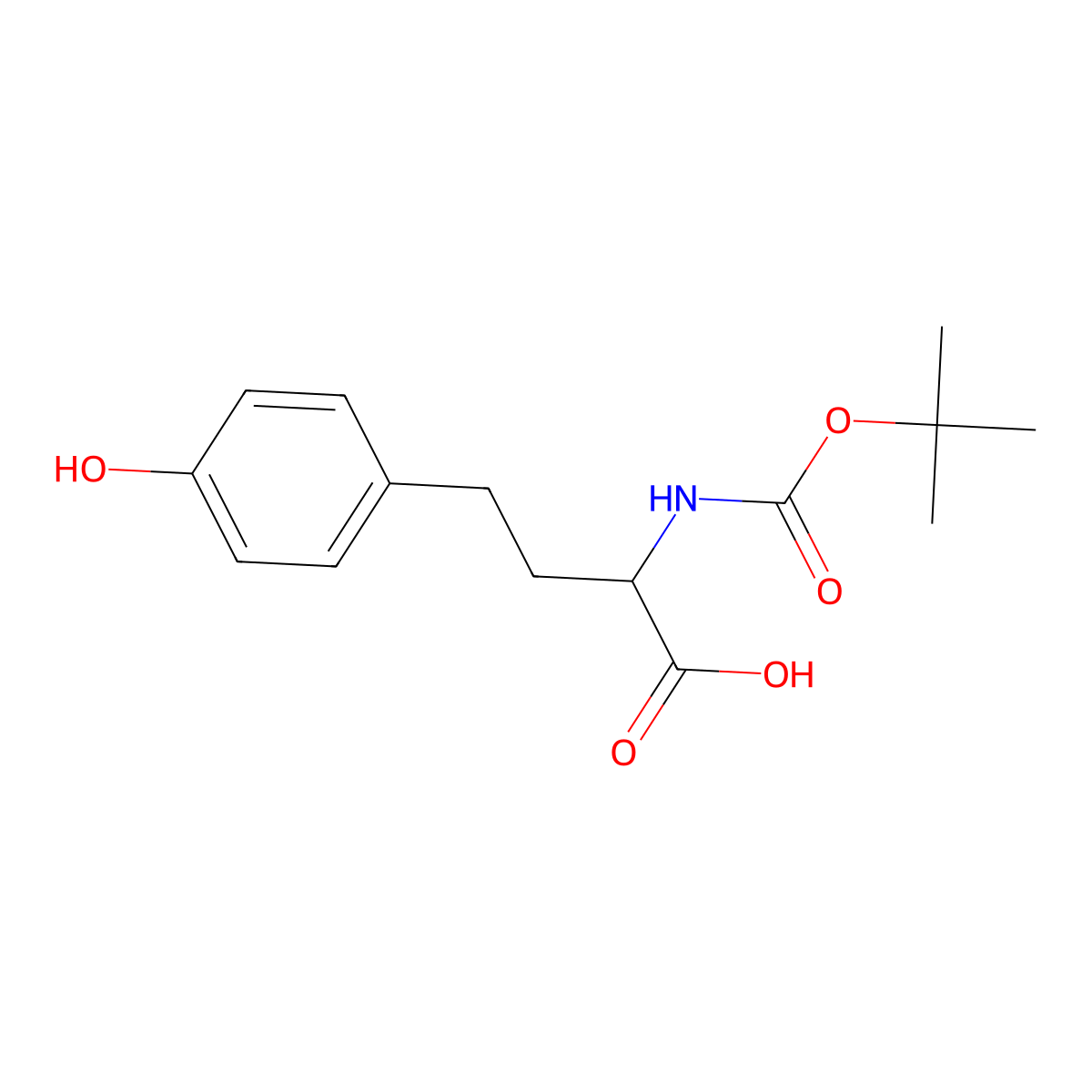 N-Boc-4-hydroxy-D-homophenylalanine molecular structure, CAS 185526-10-7