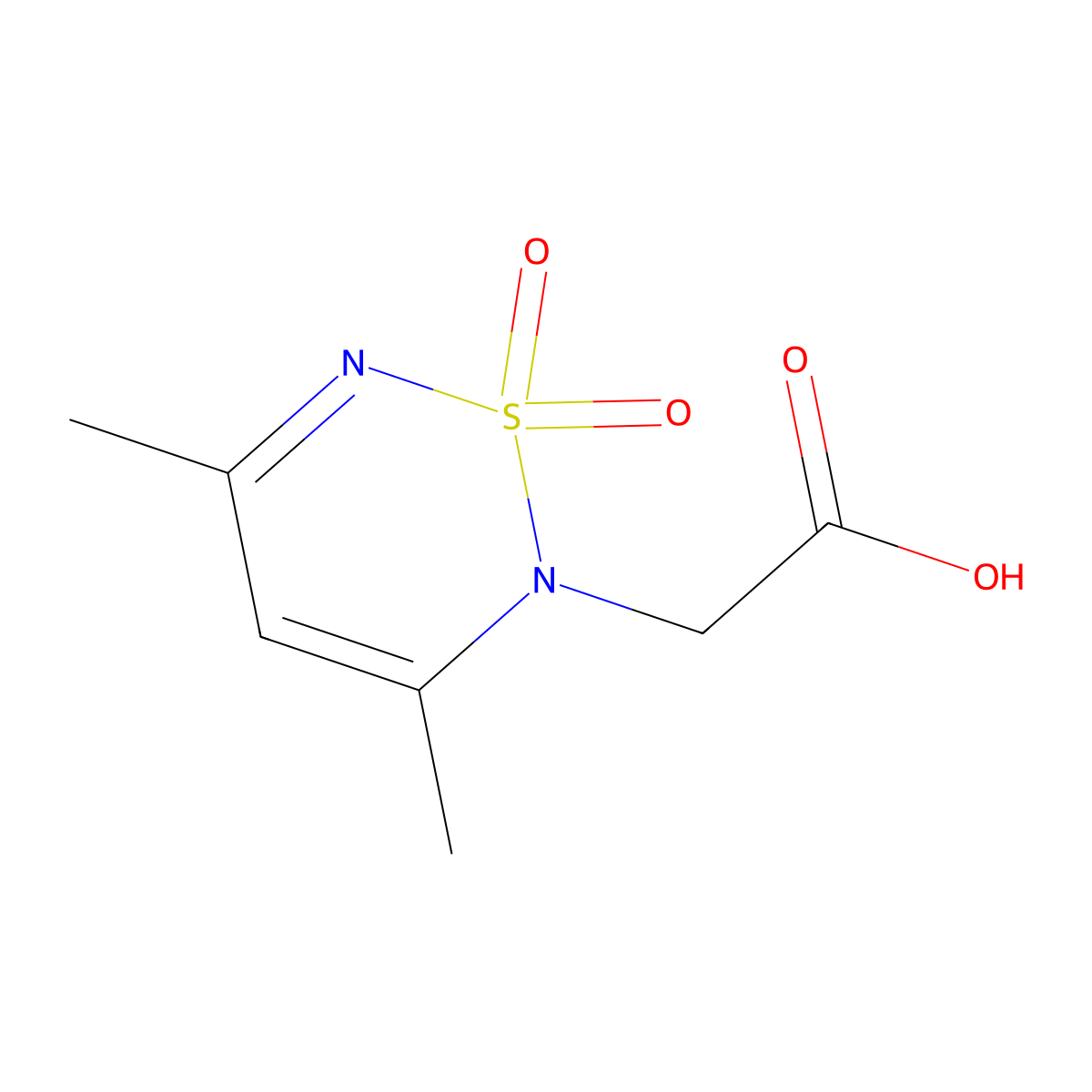 2-(3,5-Dimethyl-1,1-dioxo-1,2,6-thiadiazin-2-yl)acetic acid molecular structure, CAS 1855262-10-0