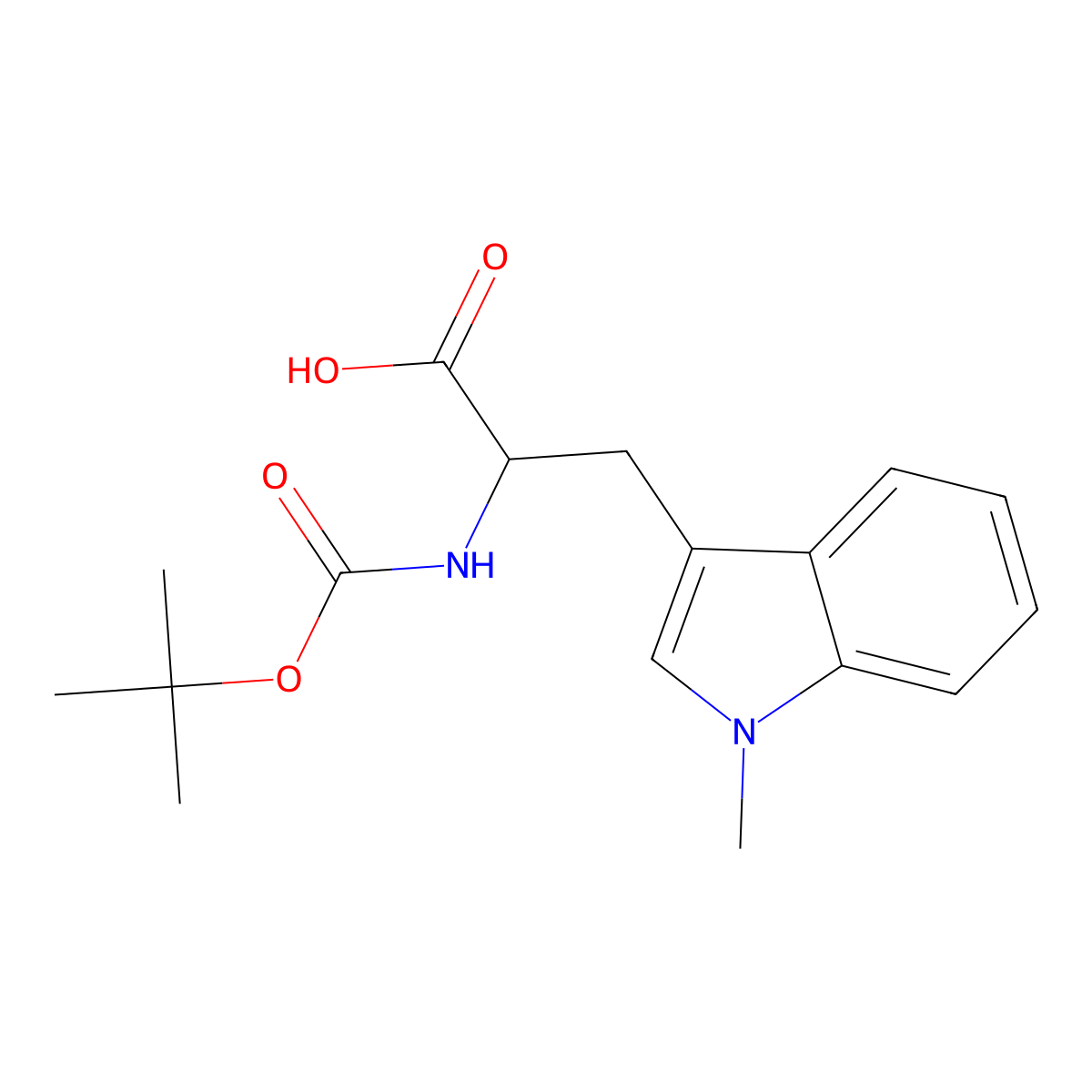 Boc-1-methyl-DL-tryptophan molecular structure, CAS 185527-65-5