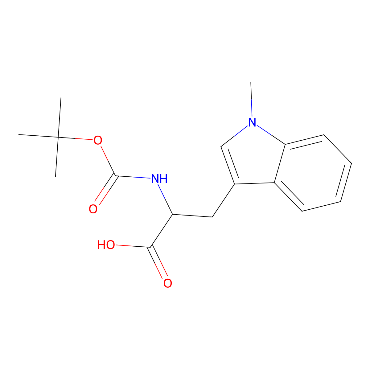 Boc-1-methyl-DL-tryptophan molecular structure, CAS 185527-65-5