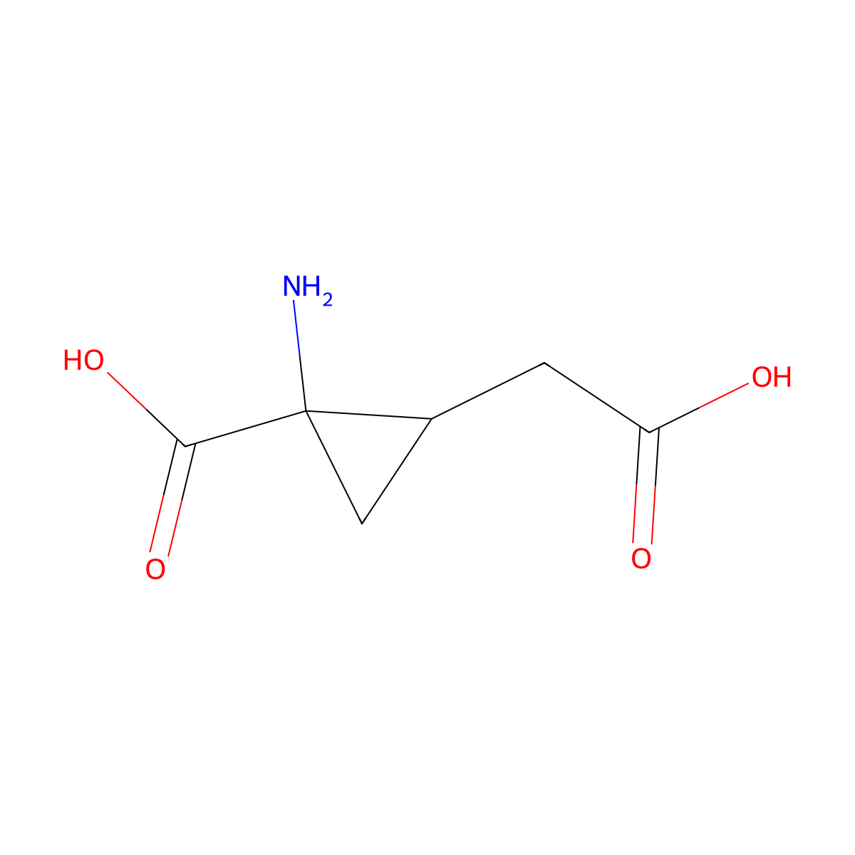(1S,2S)-1-amino-2-(carboxymethyl)cyclopropane-1-carboxylic Acid molecular structure, CAS 185527-67-7