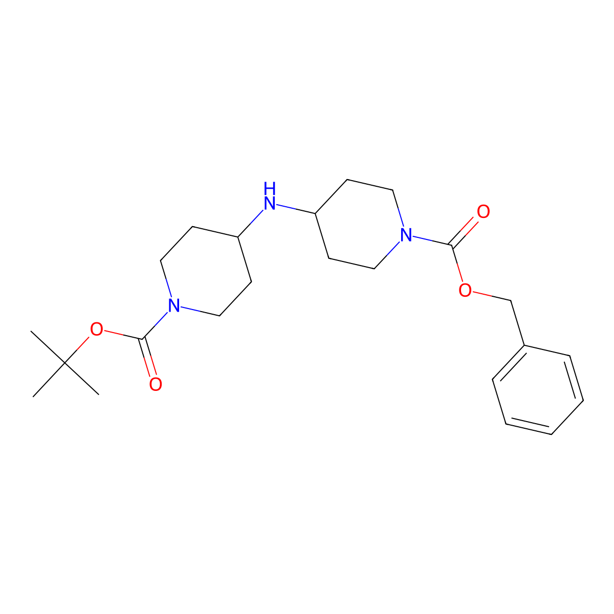 Benzyl 4-((1-(tert-butoxycarbonyl)piperidin-4-YL)amino)piperidine-1-carboxylate molecular structure, CAS 1855317-01-9