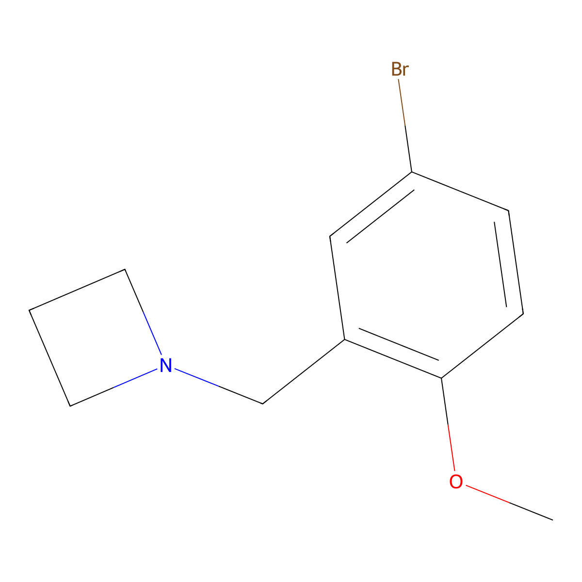 1-[(5-Bromo-2-methoxyphenyl)methyl]azetidine molecular structure, CAS 1855331-85-9