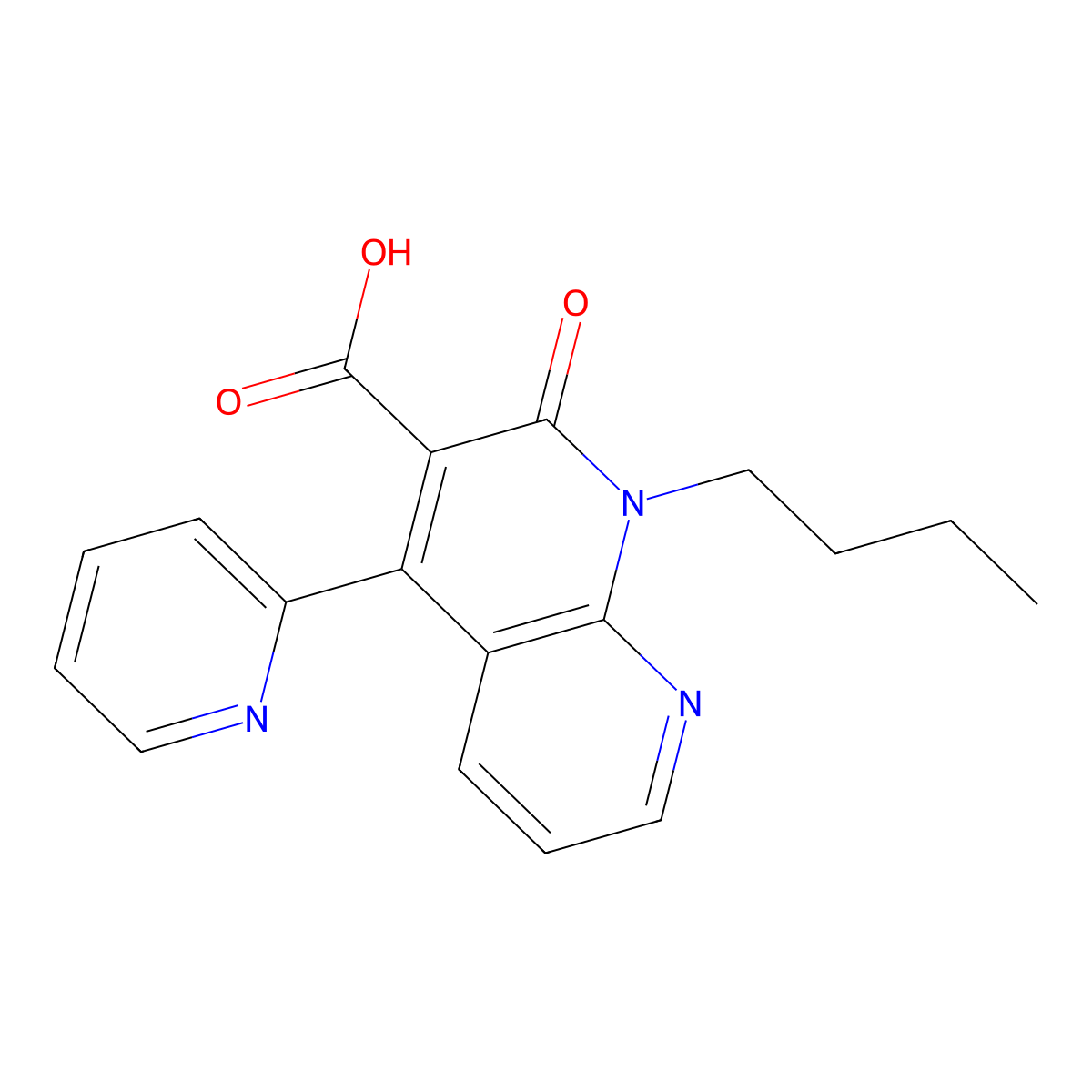1-Butyl-2-oxo-4-(pyridin-2-yl)-1,2-dihydro-1,8-naphthyridine-3-carboxylic acid molecular structure, CAS 185540-15-2