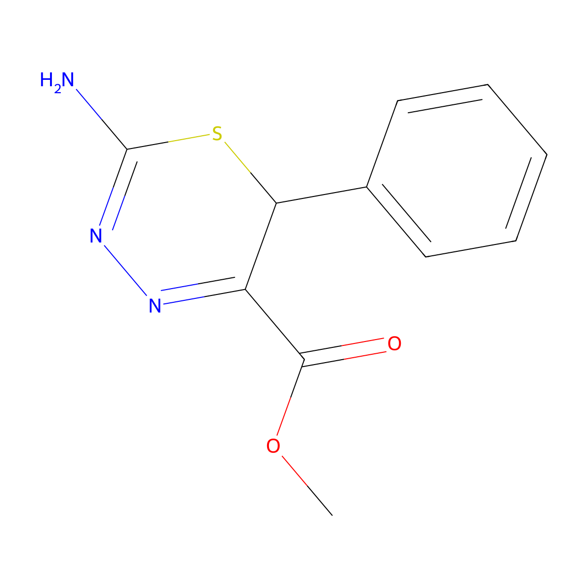 Methyl 2-amino-6-phenyl-6H-1,3,4-thiadiazine-5-carboxylate molecular structure, CAS 185542-74-9
