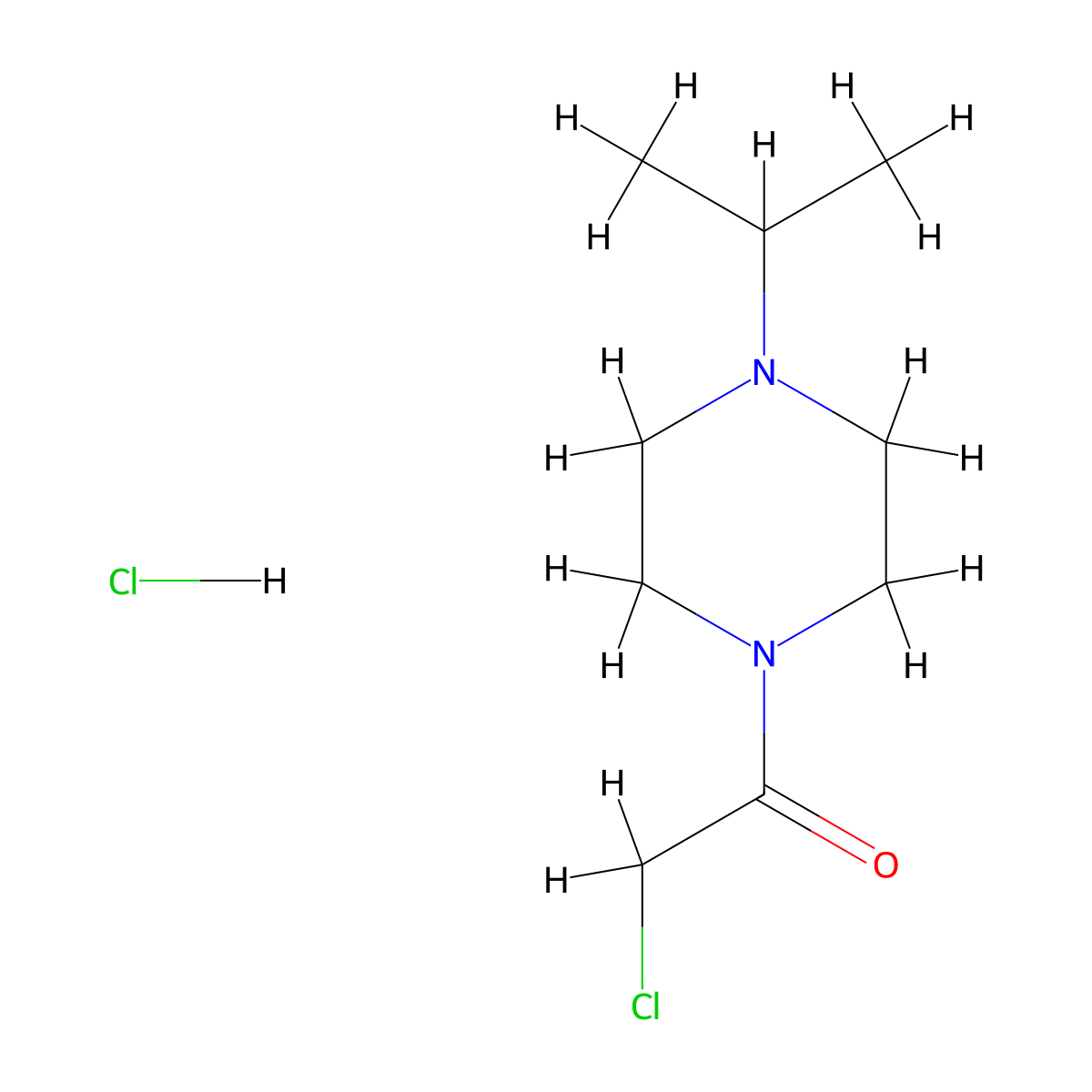 2-Chloro-1-(4-isopropyl-piperazin-1-yl)-ethanone hydrochloride molecular structure, CAS 185547-14-2