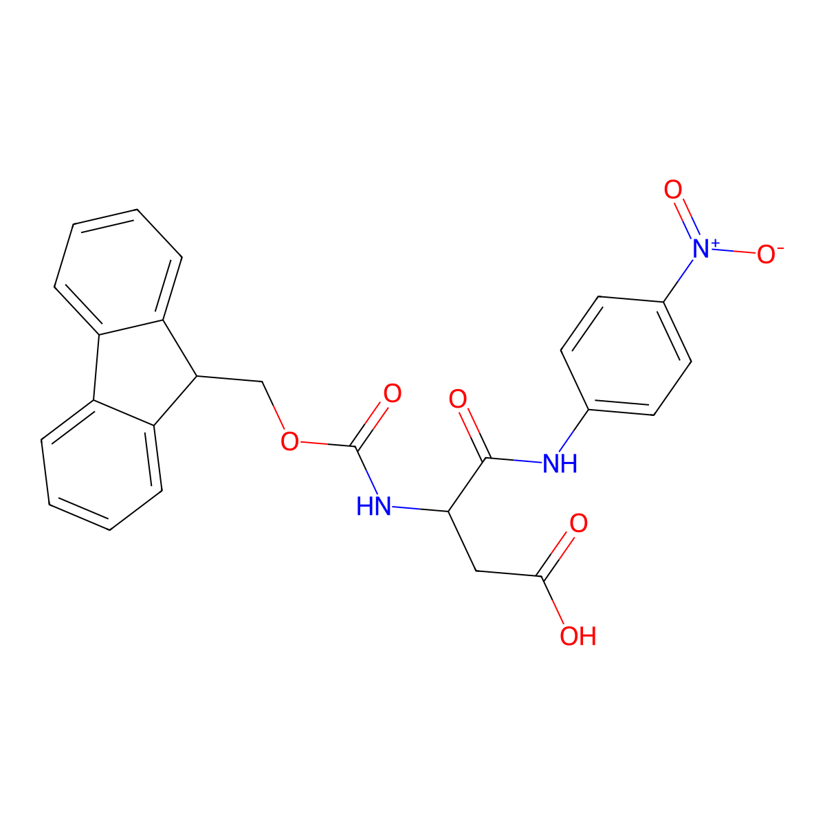 Fmoc-L-aspartic acid alpha-4-nitroanilide molecular structure, CAS 185547-52-8