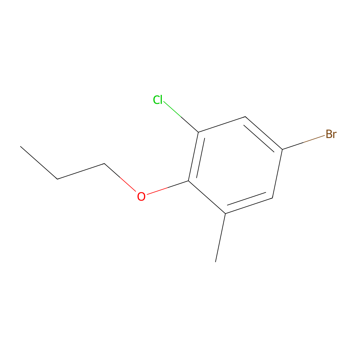 5-Bromo-1-chloro-3-methyl-2-propoxybenzene molecular structure, CAS 1855476-87-7
