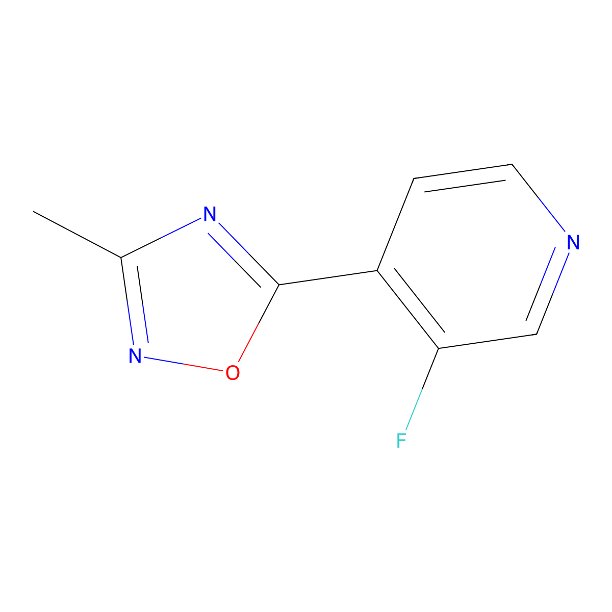 5-(3-Fluoropyridin-4-yl)-3-methyl-1,2,4-oxadiazole molecular structure, CAS 1855484-93-3