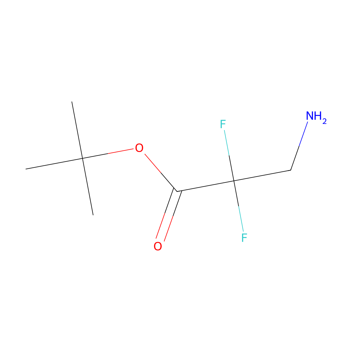 Tert-butyl 3-amino-2,2-difluoropropanoate molecular structure, CAS 1855485-91-4