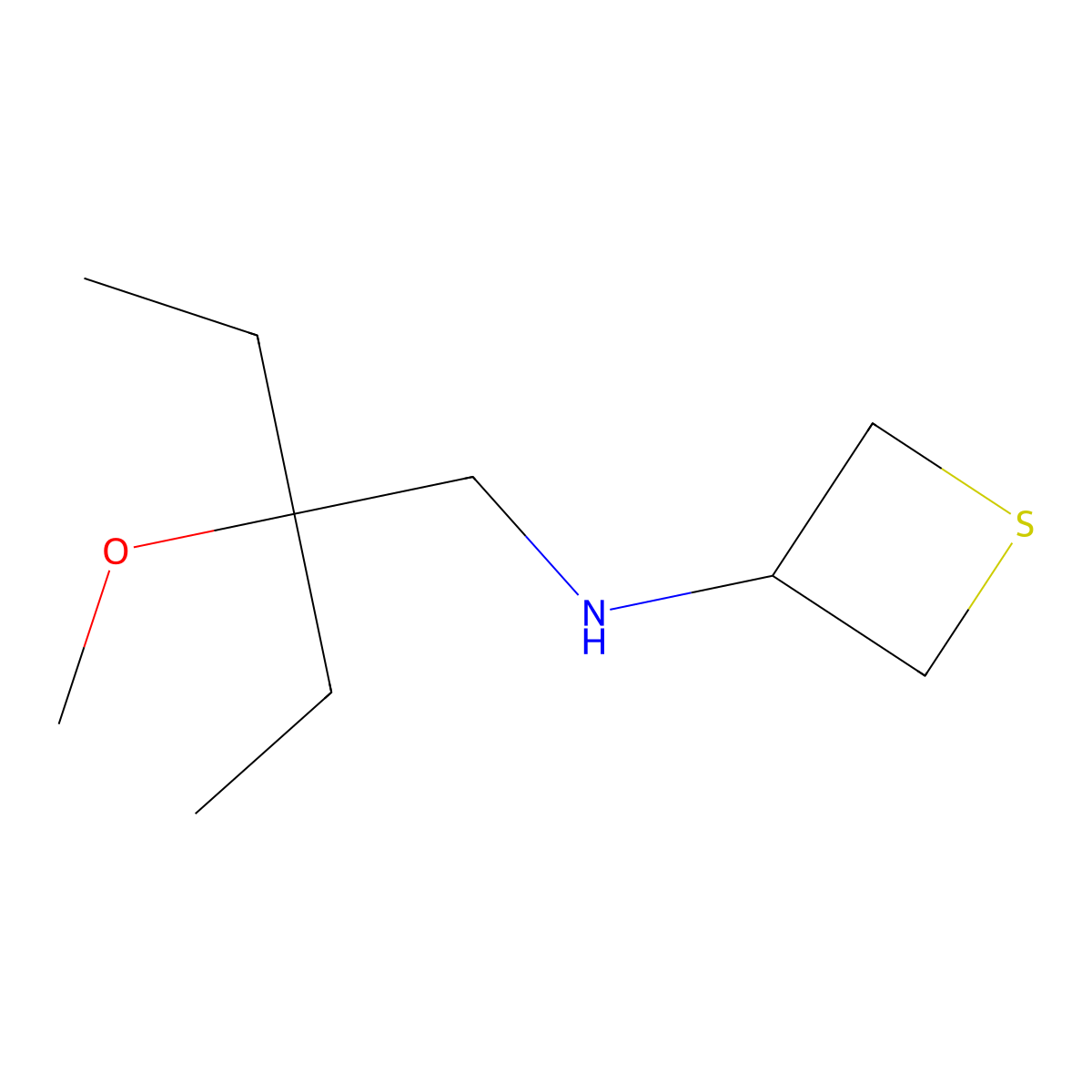 N-(2-Ethyl-2-methoxybutyl)thietan-3-amine molecular structure, CAS 1855488-77-5