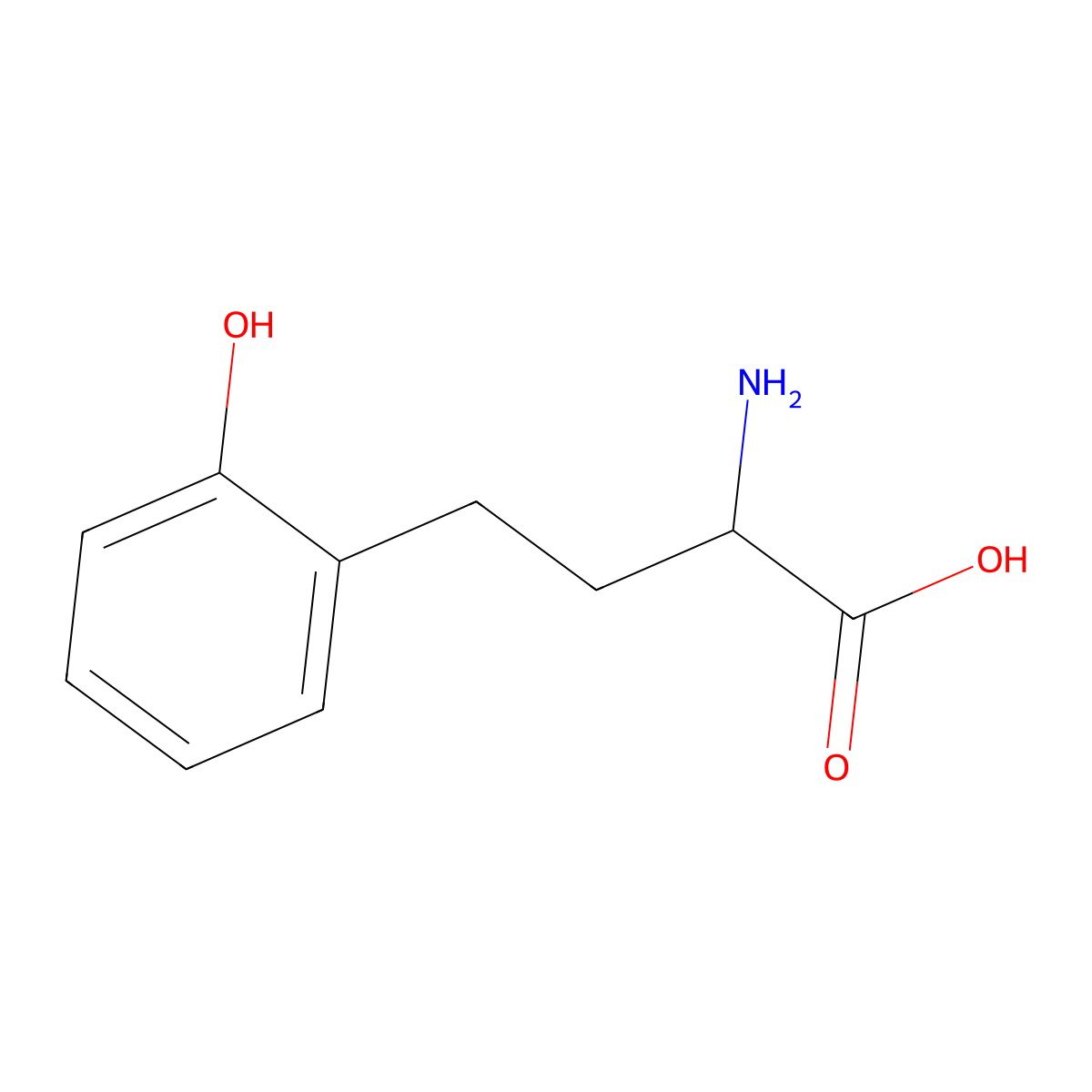 2-Amino-4-(2-hydroxyphenyl)butanoic acid molecular structure, CAS 185555-66-2