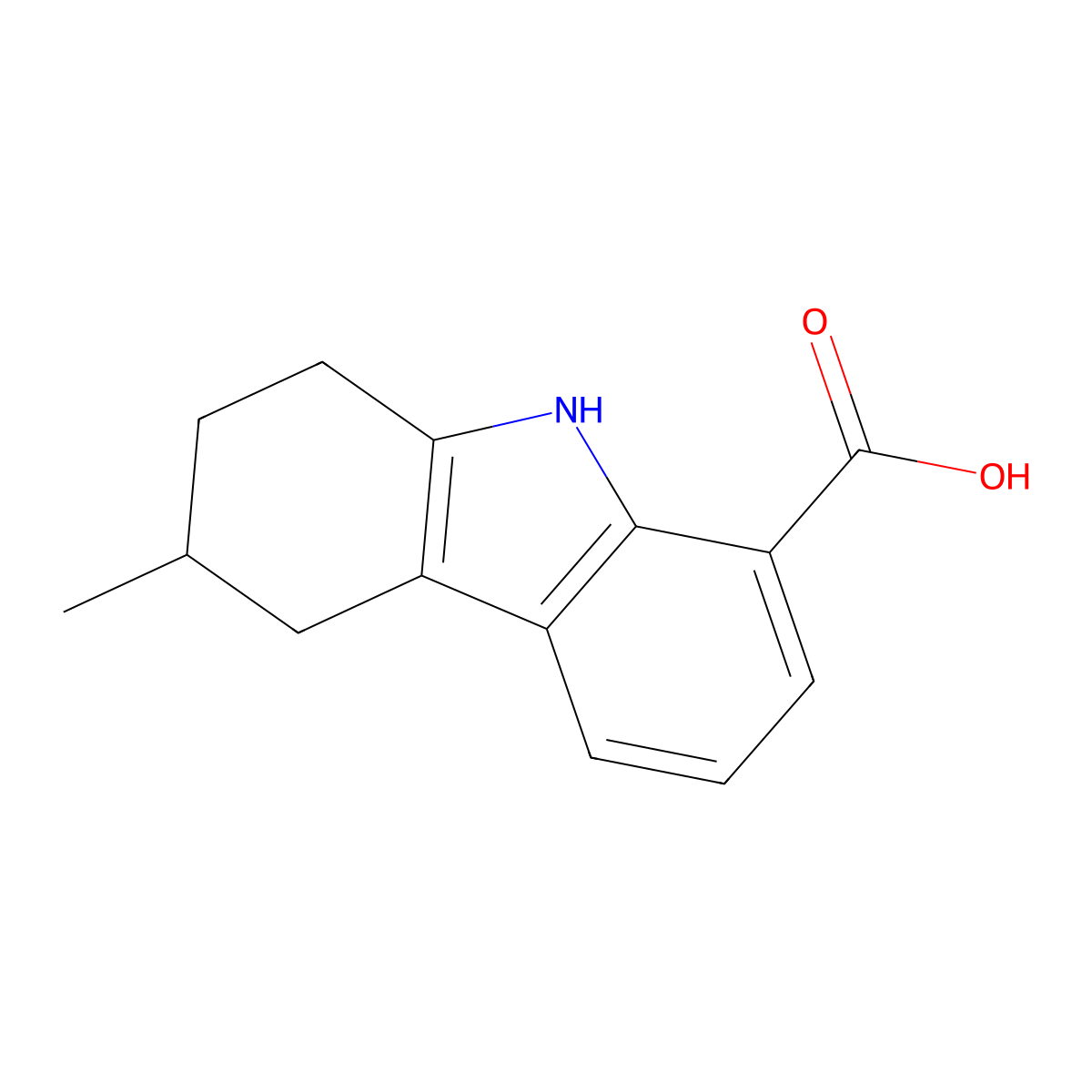 3-methyl-2,3,4,9-tetrahydro-1H-carbazole-8-carboxylic acid molecular structure, CAS 185556-32-5