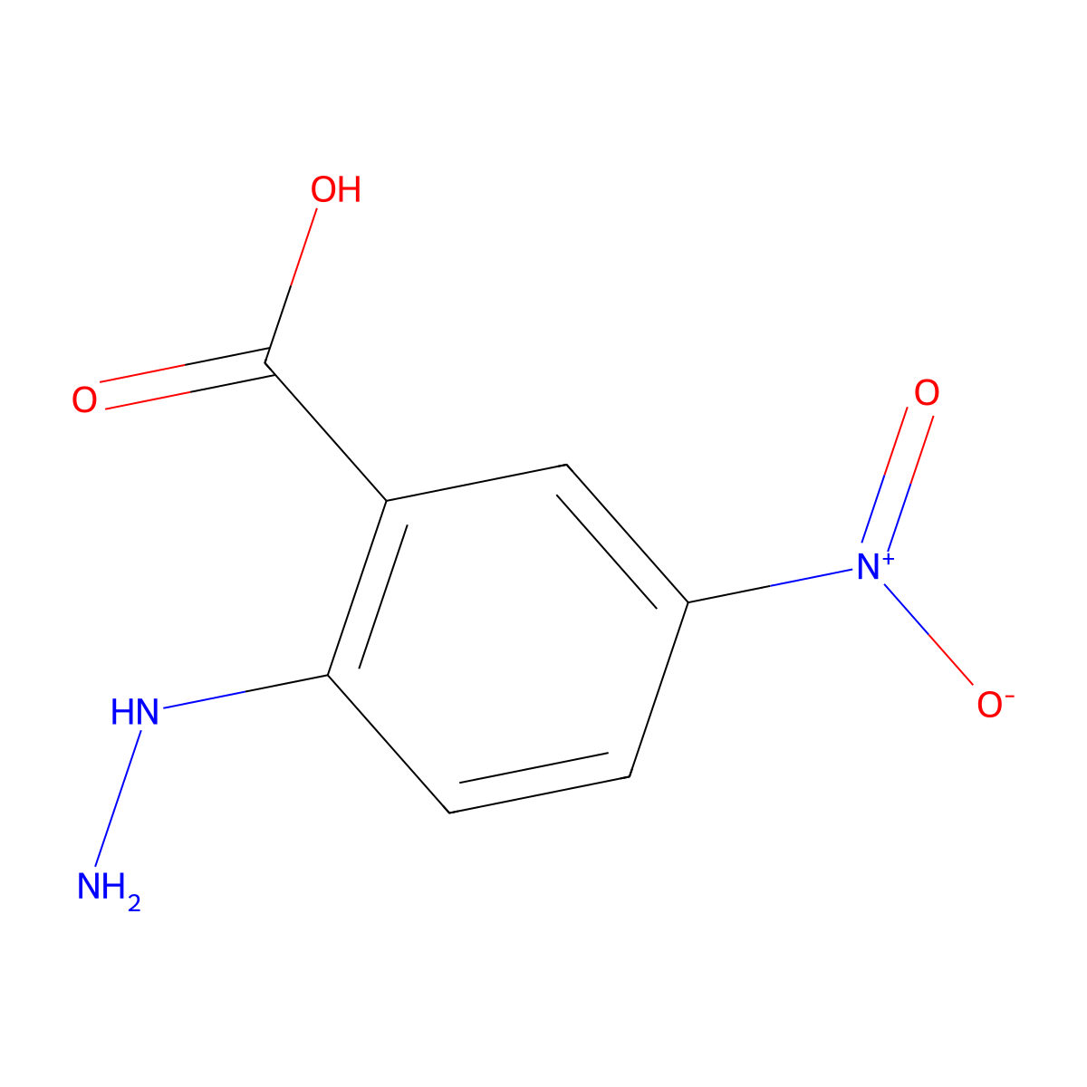 2-Hydrazinyl-5-nitrobenzoic acid molecular structure, CAS 185556-56-3