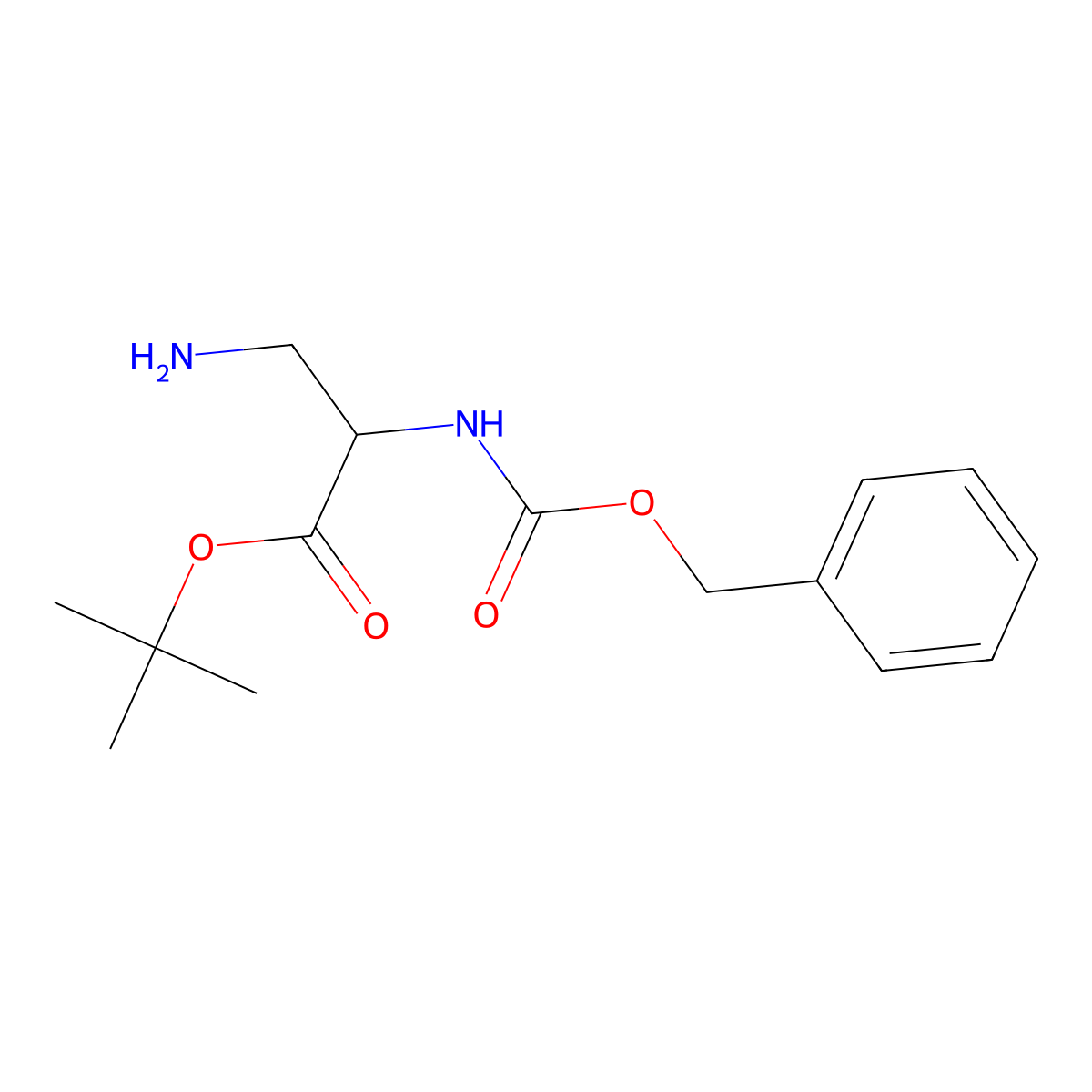 tert-Butyl (R)-3-amino-2-(((benzyloxy)carbonyl)amino)propanoate molecular structure, CAS 185564-14-1