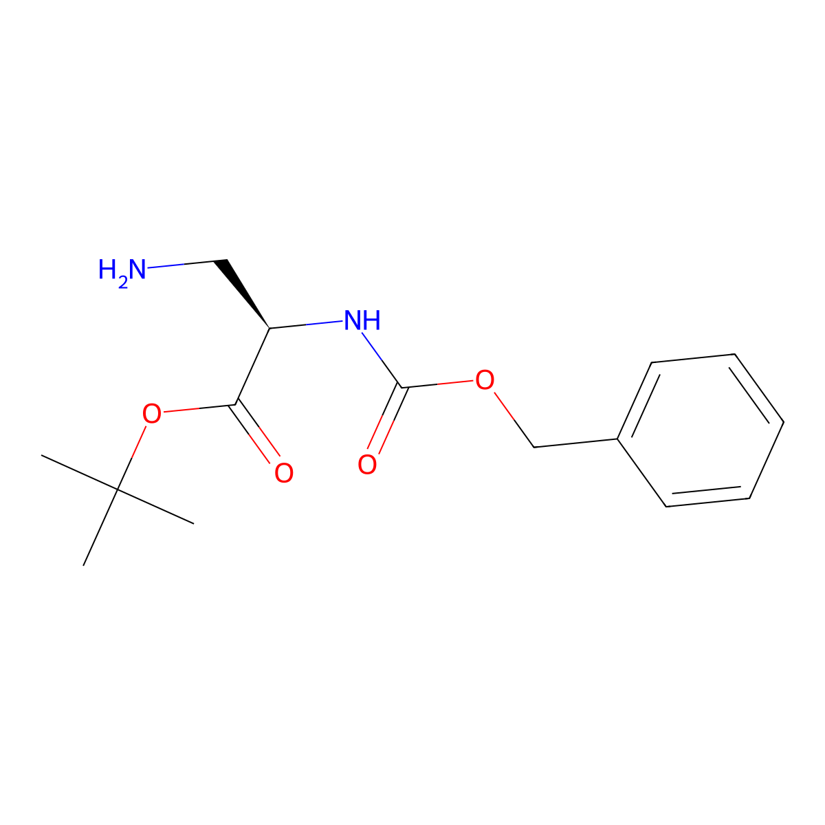 tert-Butyl (R)-3-amino-2-(((benzyloxy)carbonyl)amino)propanoate molecular structure, CAS 185564-14-1