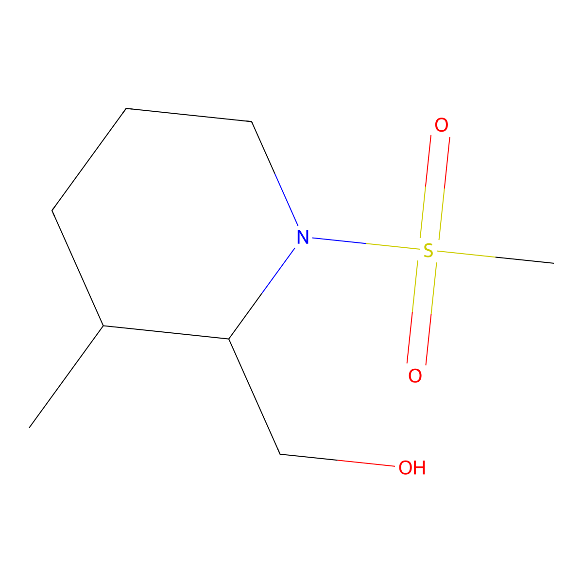 (1-Methanesulfonyl-3-methylpiperidin-2-yl)methanol molecular structure, CAS 1855652-85-5