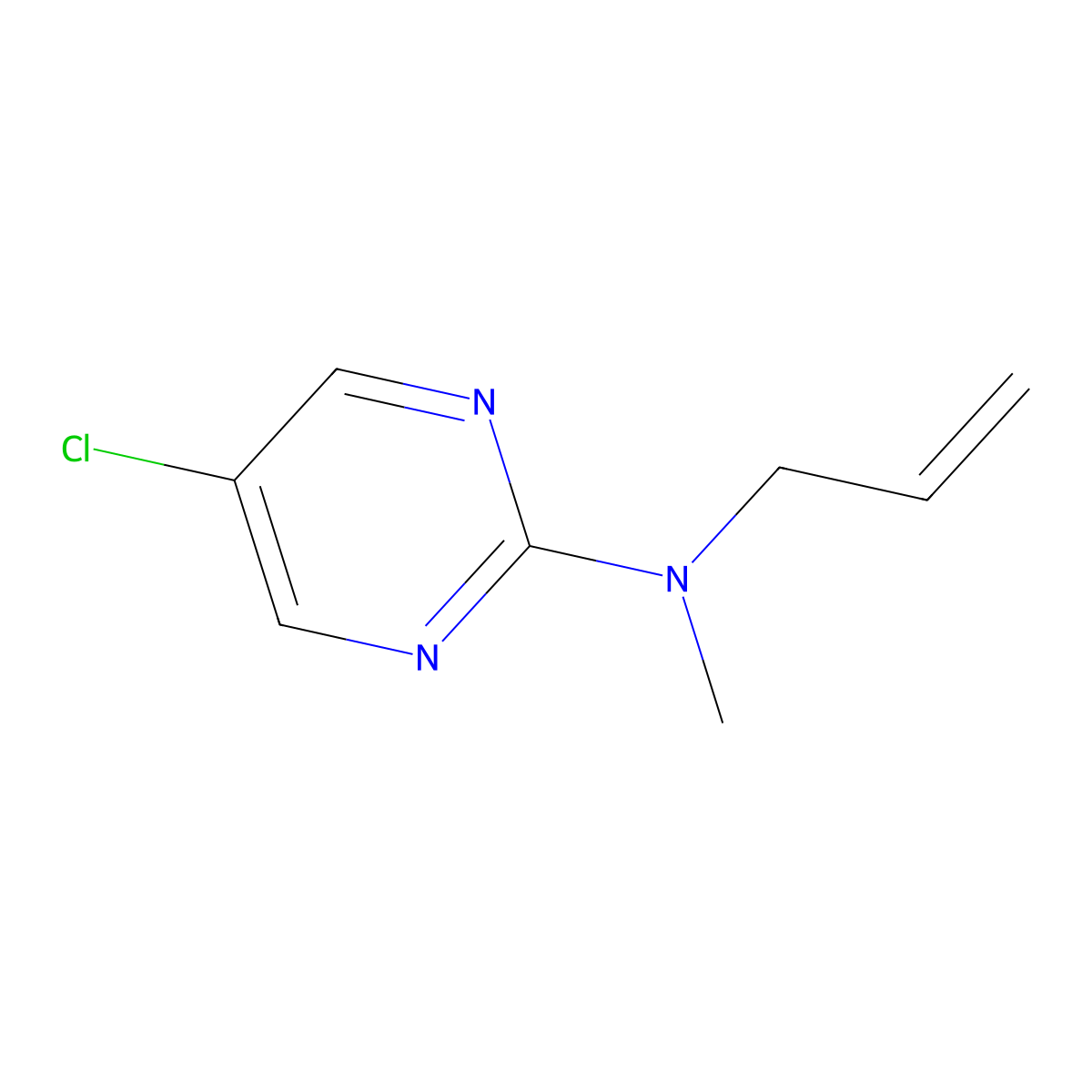 5-chloro-N-methyl-N-(prop-2-en-1-yl)pyrimidin-2-amine molecular structure, CAS 1855668-81-3