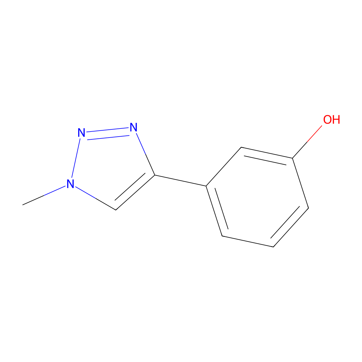 3-(1-methyl-1H-1,2,3-triazol-4-yl)phenol molecular structure, CAS 1855672-27-3
