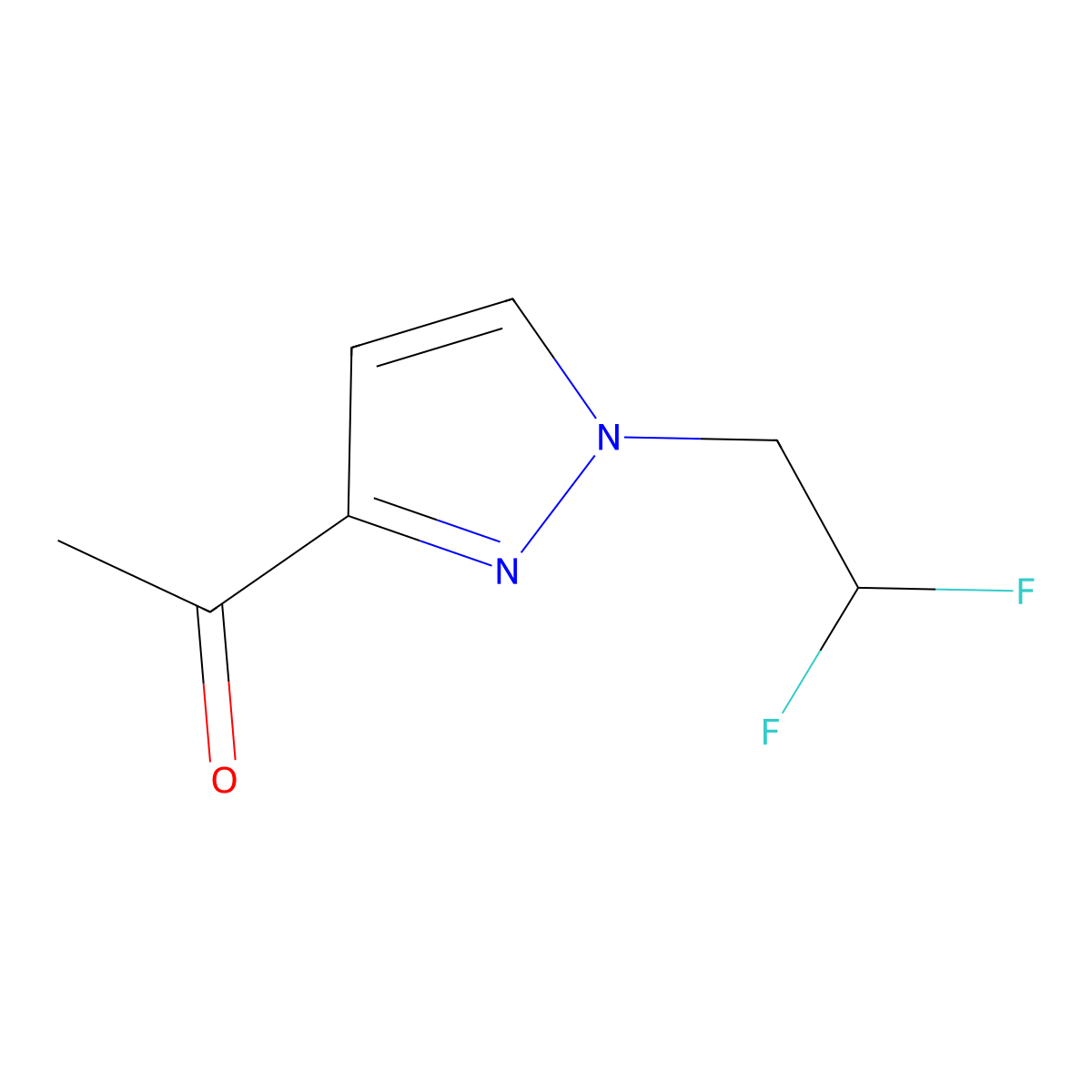 1-[1-(2,2-Difluoroethyl)-1H-pyrazol-3-yl]ethanone molecular structure, CAS 1855688-22-0