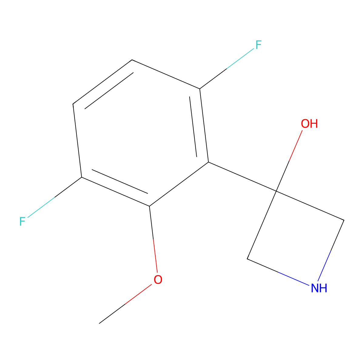 3-(3,6-Difluoro-2-methoxyphenyl)azetidin-3-ol molecular structure, CAS 1855690-10-6
