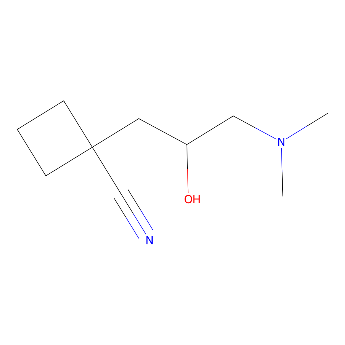 1-[3-(Dimethylamino)-2-hydroxypropyl]cyclobutane-1-carbonitrile molecular structure, CAS 1855707-52-6