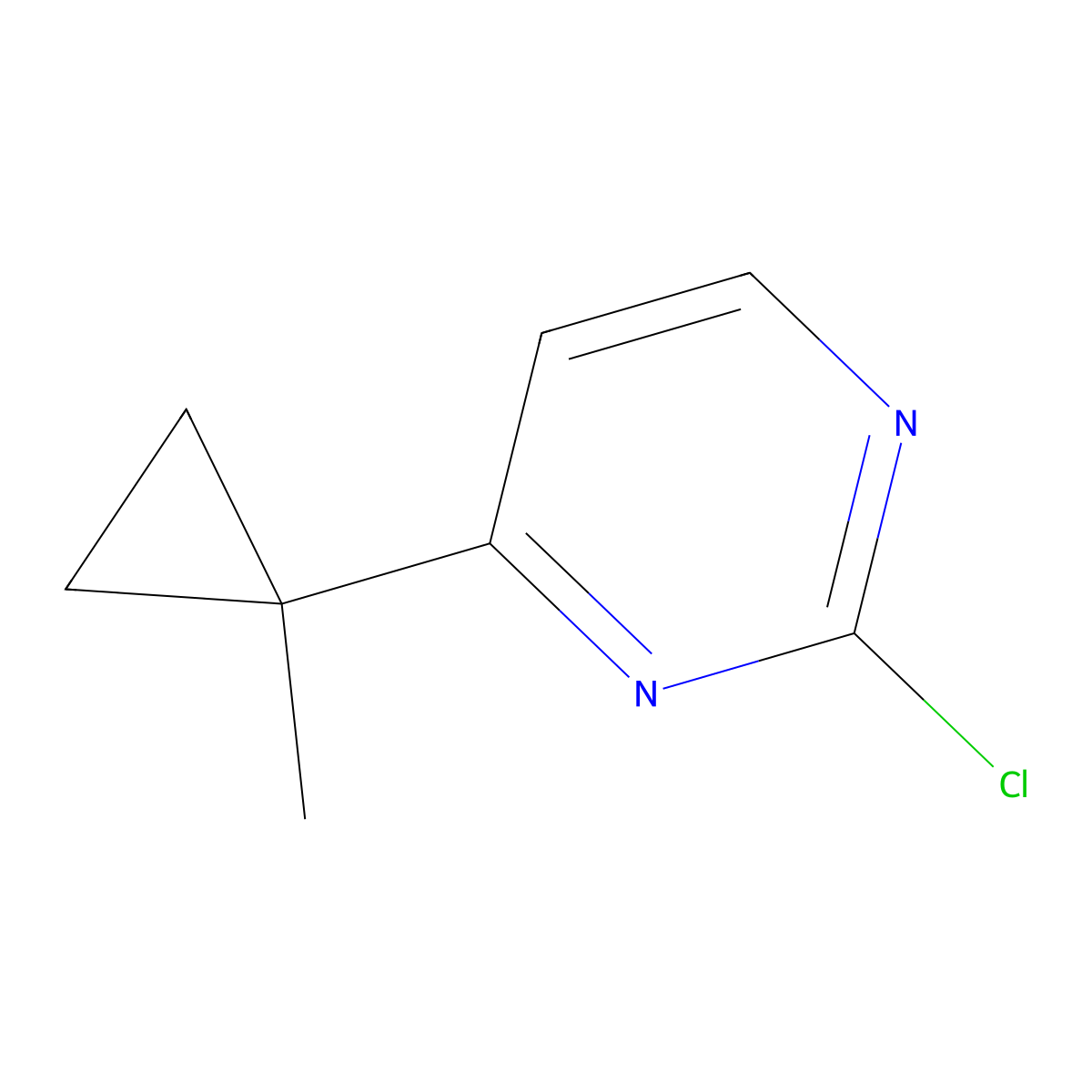 2-Chloro-4-(1-methylcyclopropyl)pyrimidine molecular structure, CAS 1855714-11-2