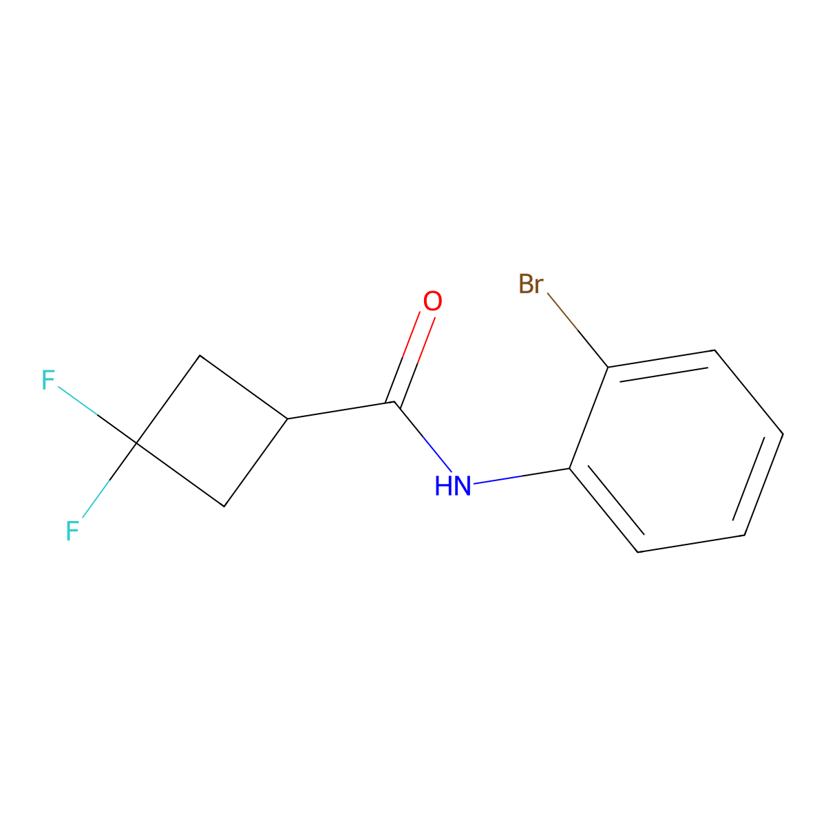 N-(2-bromophenyl)-3,3-difluorocyclobutane-1-carboxamide molecular structure, CAS 1855716-51-6