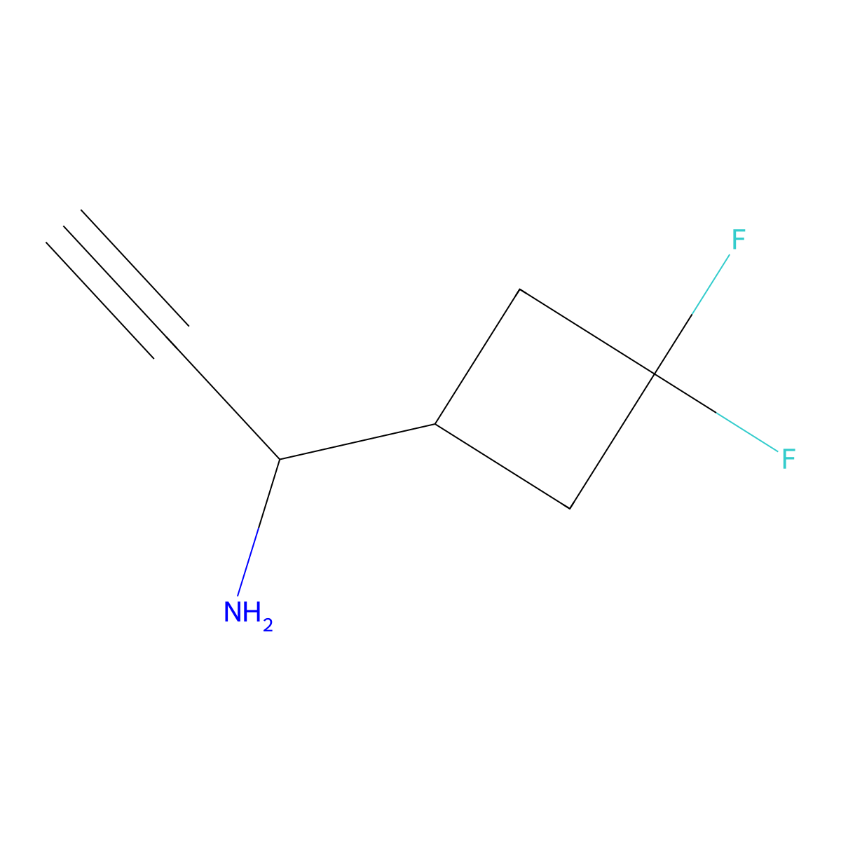 1-(3,3-Difluorocyclobutyl)prop-2-yn-1-amine molecular structure, CAS 1855734-13-2