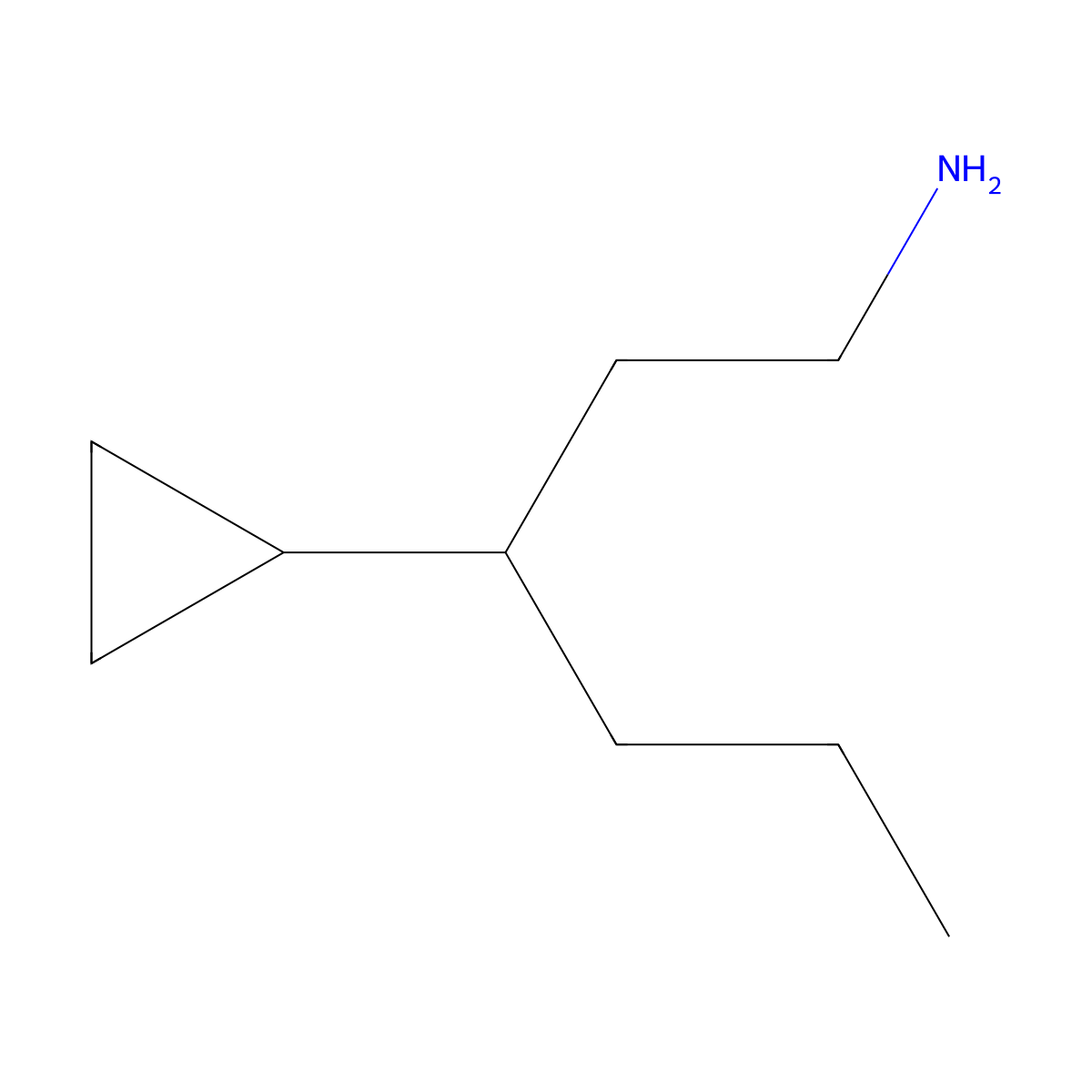 3-Cyclopropylhexan-1-amine molecular structure, CAS 1855756-87-4