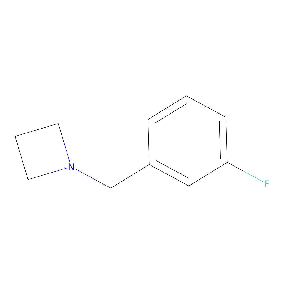 1-[(3-Fluorophenyl)methyl]azetidine molecular structure, CAS 1855758-10-9