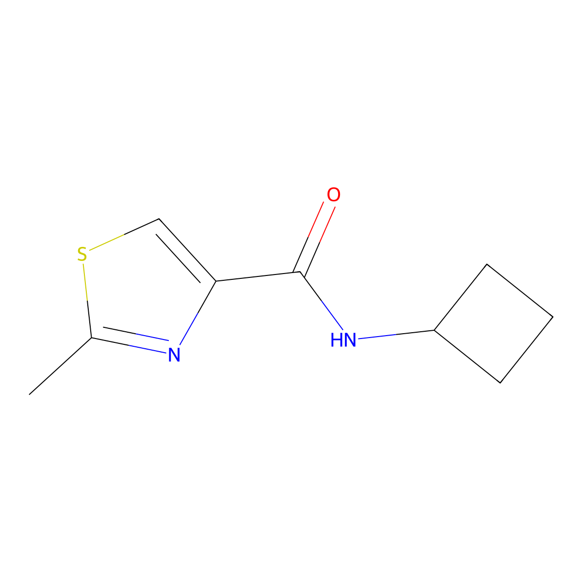 N-cyclobutyl-2-methyl-1,3-thiazole-4-carboxamide molecular structure, CAS 1855759-31-7