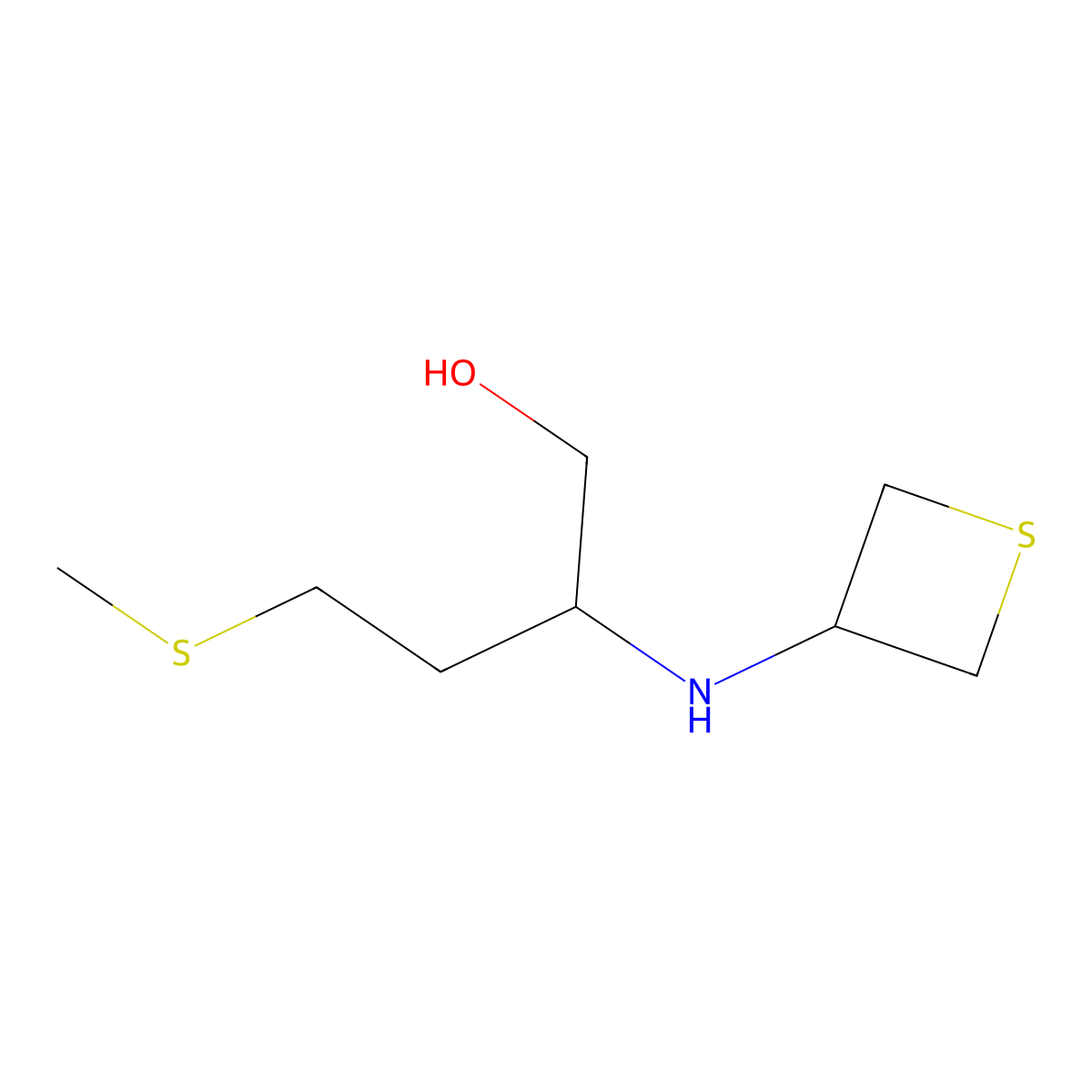 4-(Methylthio)-2-(thietan-3-ylamino)butan-1-ol molecular structure, CAS 1855777-36-4