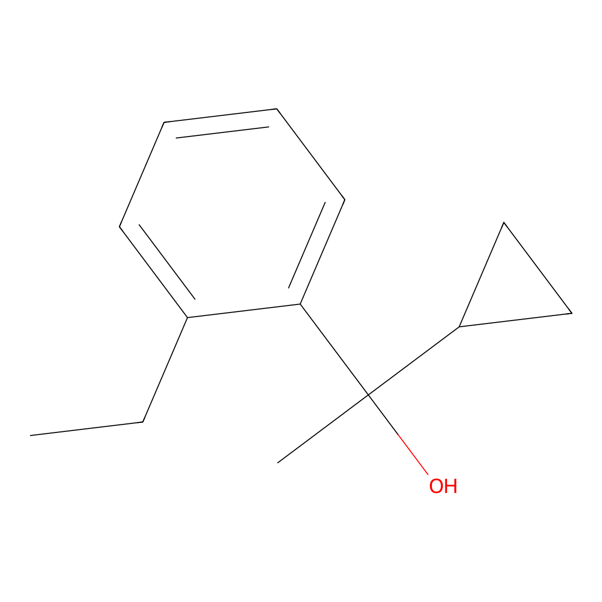 1-(2-Ethylphenyl)-1-cyclopropyl ethanol molecular structure, CAS 1855779-08-6