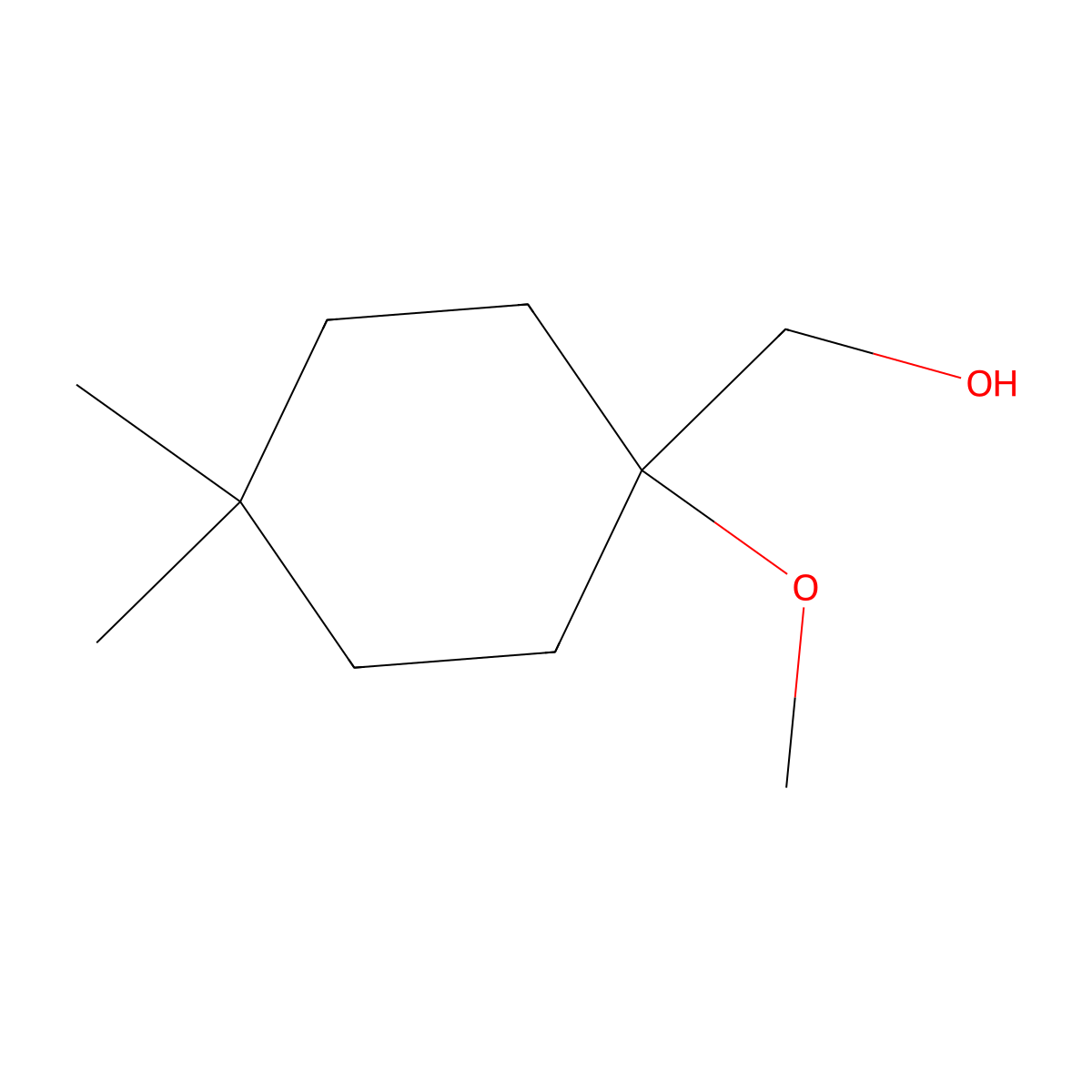 (1-Methoxy-4,4-dimethylcyclohexyl)methanol molecular structure, CAS 1855794-61-4