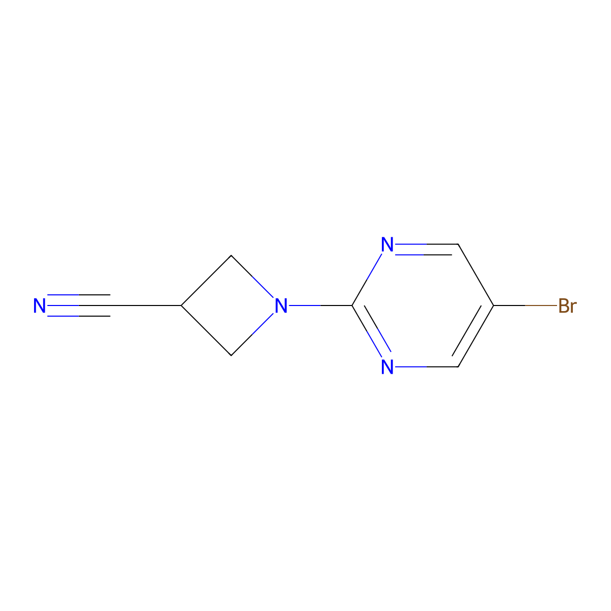 1-(5-Bromopyrimidin-2-yl)azetidine-3-carbonitrile molecular structure, CAS 1855798-39-8