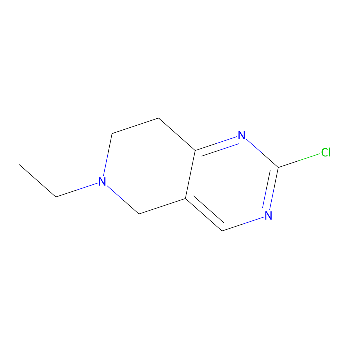 2-Chloro-6-ethyl-5,6,7,8-tetrahydropyrido[4,3-D]pyrimidine molecular structure, CAS 1855810-33-1