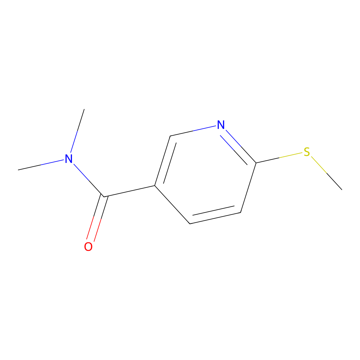 N,N-Dimethyl-6-(methylthio)-3-pyridinecarboxamide molecular structure, CAS 1855821-25-8