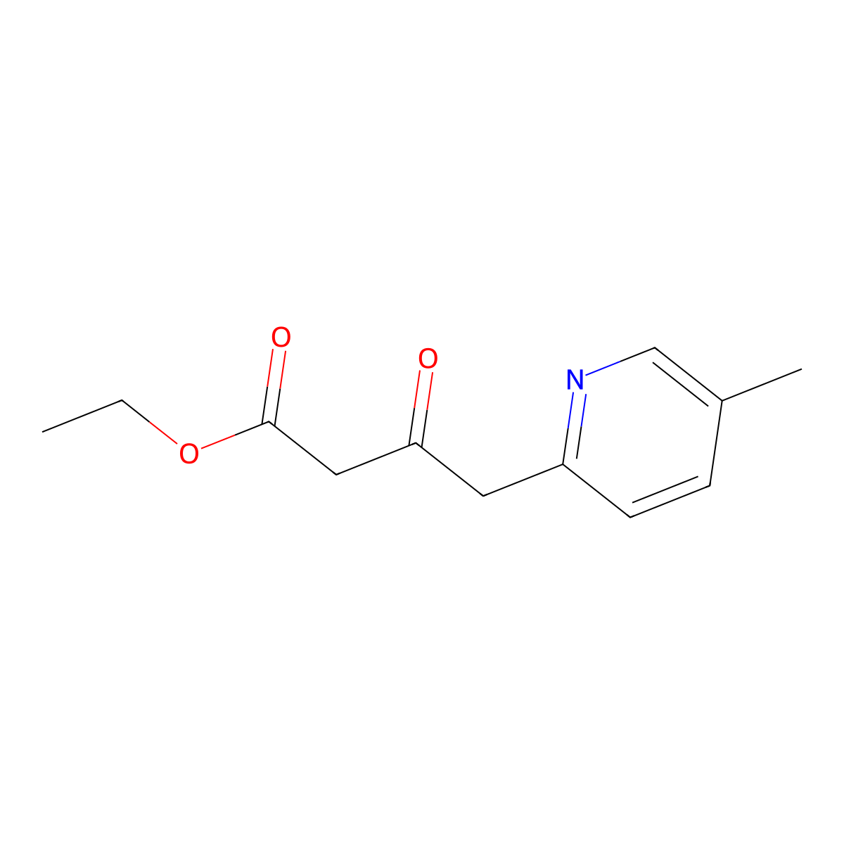 Ethyl 4-(5-methylpyridin-2-yl)-3-oxobutanoate molecular structure, CAS 1855859-35-6