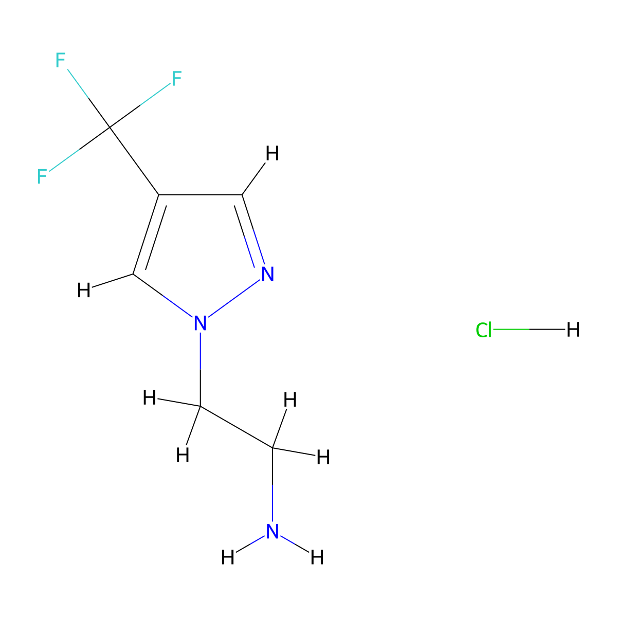 2-[4-(trifluoromethyl)-1H-pyrazol-1-yl]ethanamine molecular structure, CAS 1855888-33-3