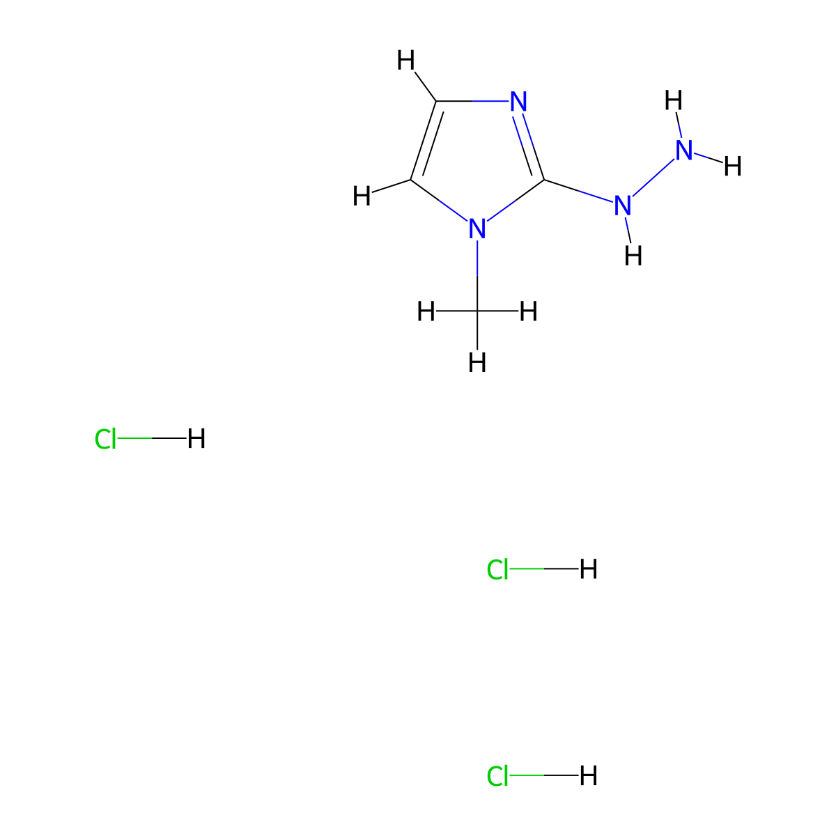 2-hydrazinyl-1-methyl-1H-imidazole trihydrochloride molecular structure, CAS 1855888-39-9