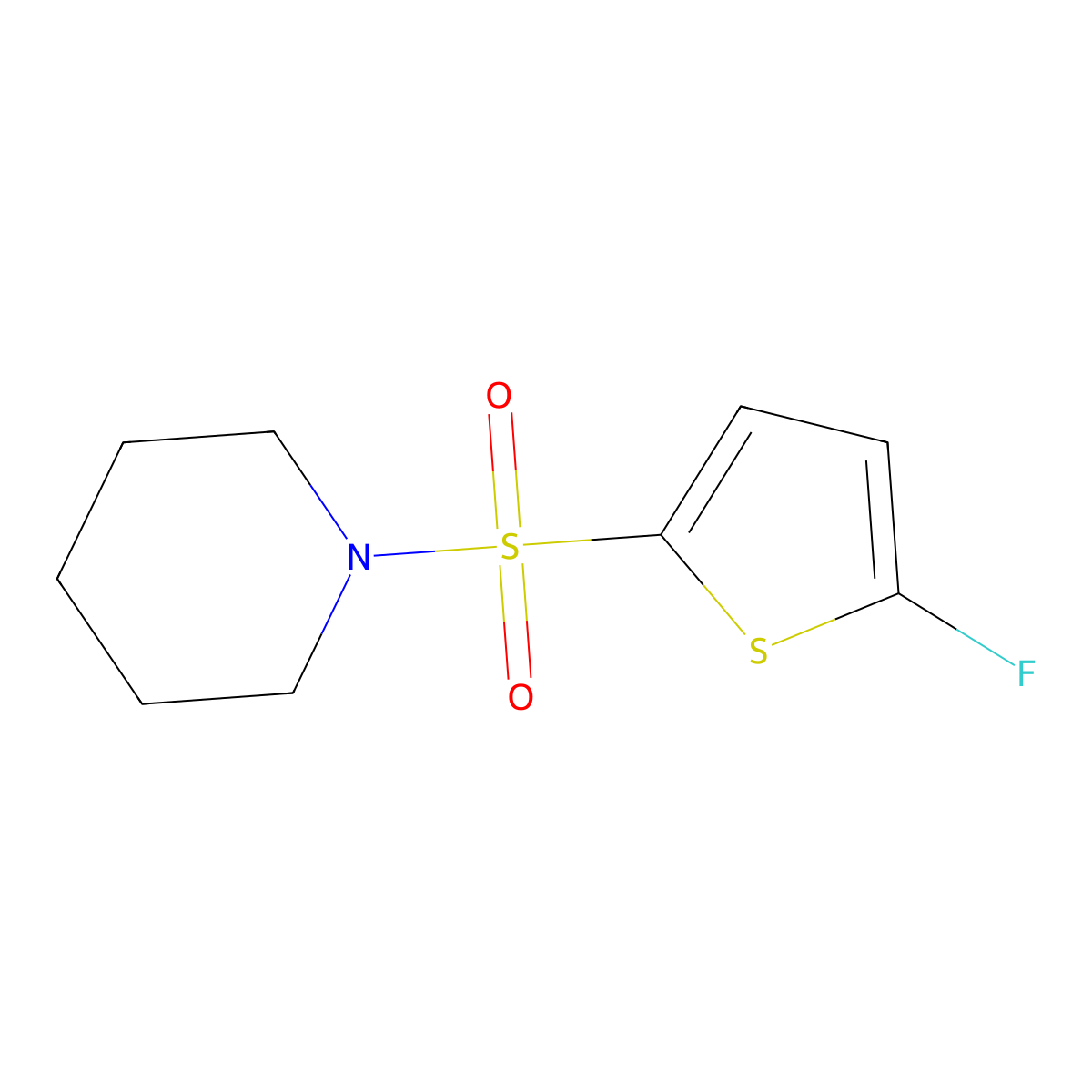 1-[(5-Fluoro-2-thienyl)sulfonyl]piperidine molecular structure, CAS 1855888-41-3