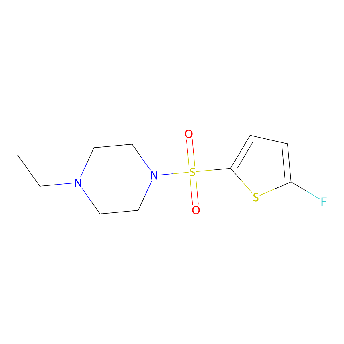 1-Ethyl-4-[(5-fluorothiophen-2-yl)sulfonyl]piperazine molecular structure, CAS 1855888-45-7