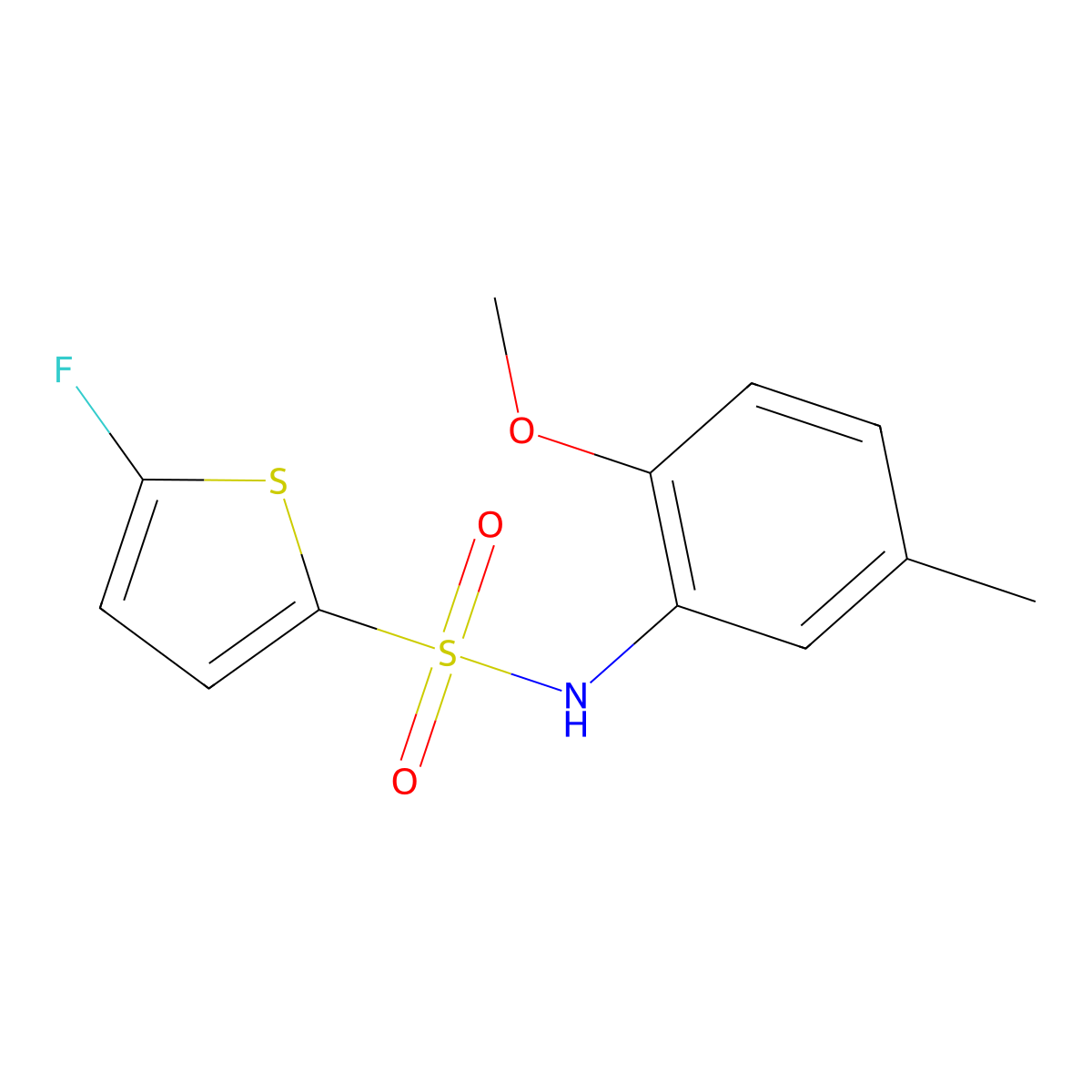 5-Fluoro-N-(2-methoxy-5-methylphenyl)thiophene-2-sulfonamide molecular structure, CAS 1855888-46-8