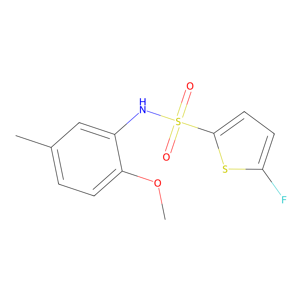 5-Fluoro-N-(2-methoxy-5-methylphenyl)thiophene-2-sulfonamide molecular structure, CAS 1855888-46-8