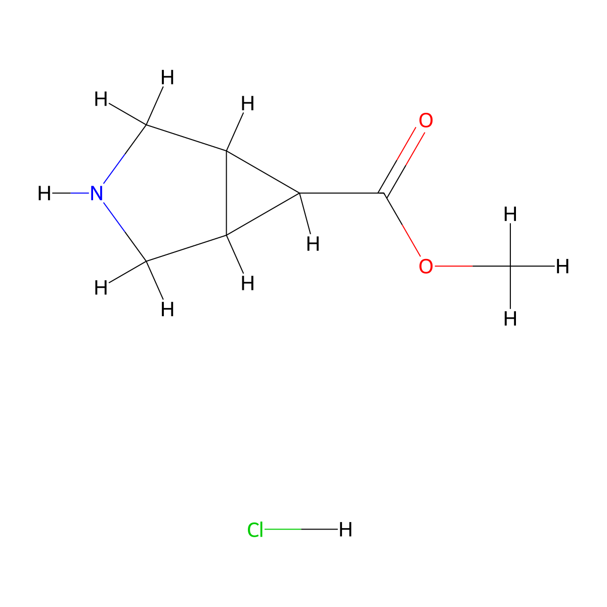 Methyl 3-azabicyclo[3.1.0]hexane-6-carboxylate hydrochloride molecular structure, CAS 1855888-53-7