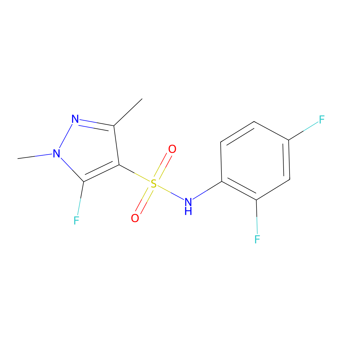 N-(2,4-Difluorophenyl)-5-fluoro-1,3-dimethyl-1H-pyrazole-4-sulfonamide molecular structure, CAS 1855888-57-1