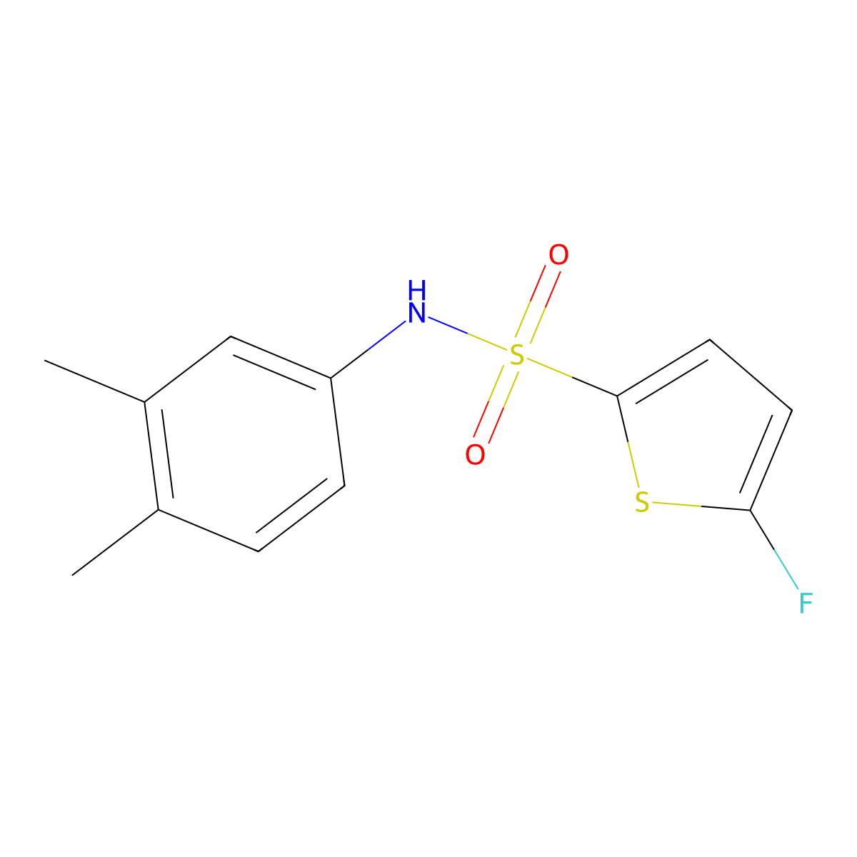 N-(3,4-Dimethylphenyl)-5-fluorothiophene-2-sulfonamide molecular structure, CAS 1855888-59-3