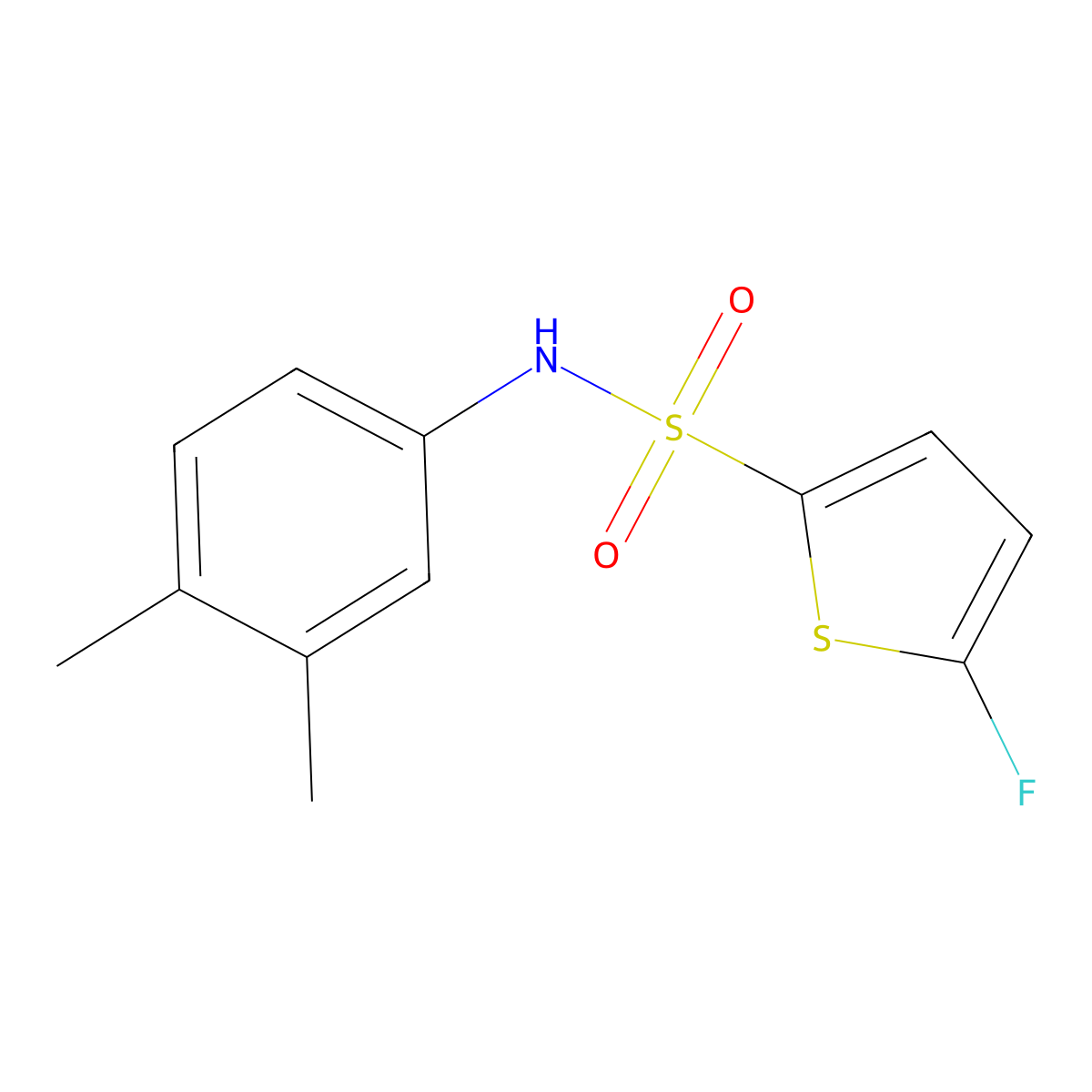 N-(3,4-Dimethylphenyl)-5-fluorothiophene-2-sulfonamide molecular structure, CAS 1855888-59-3