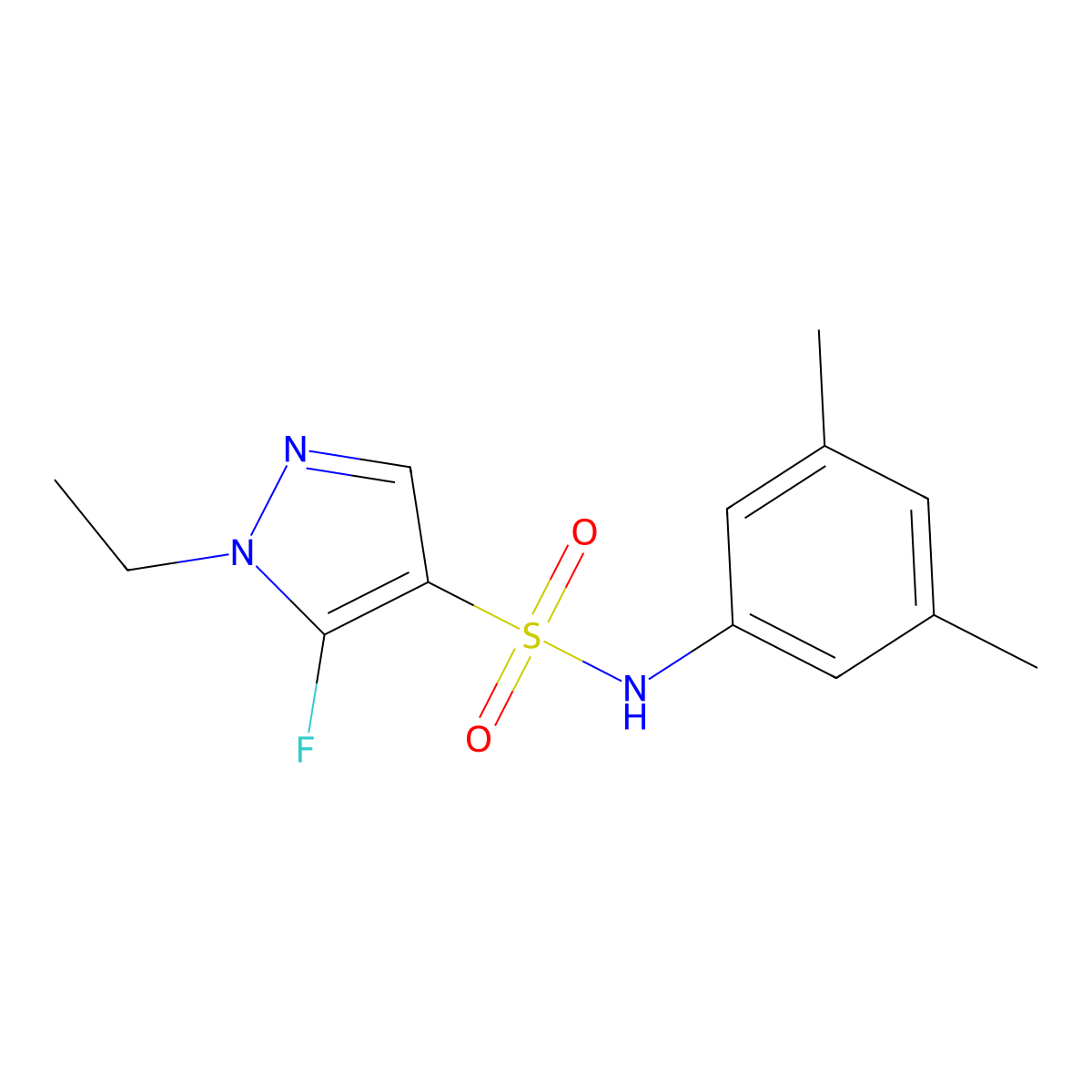 N-(3,5-Dimethylphenyl)-1-ethyl-5-fluoro-1H-pyrazole-4-sulfonamide molecular structure, CAS 1855888-61-7